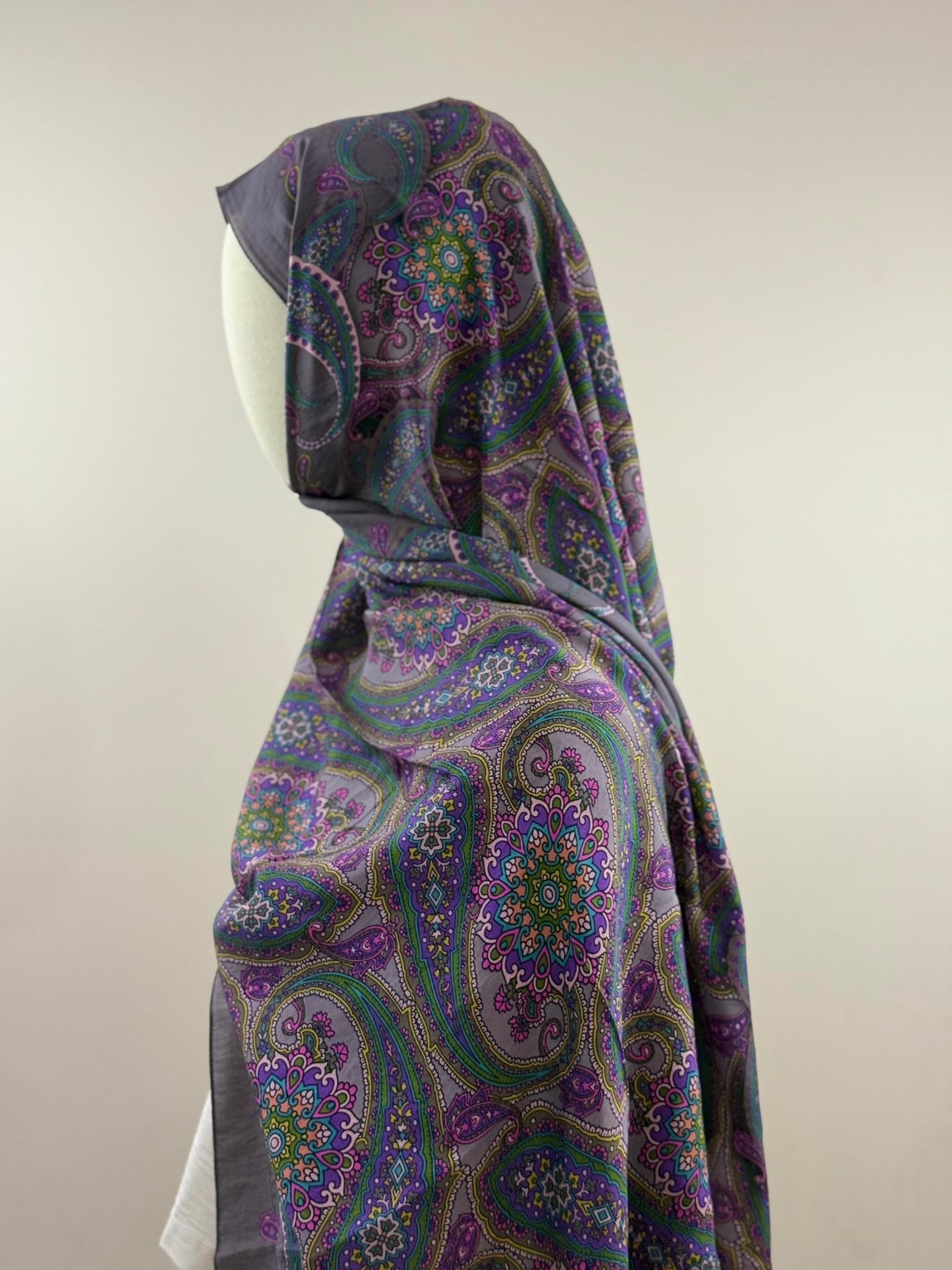 Silk Home | Mayda Şal - Mor Yeşil