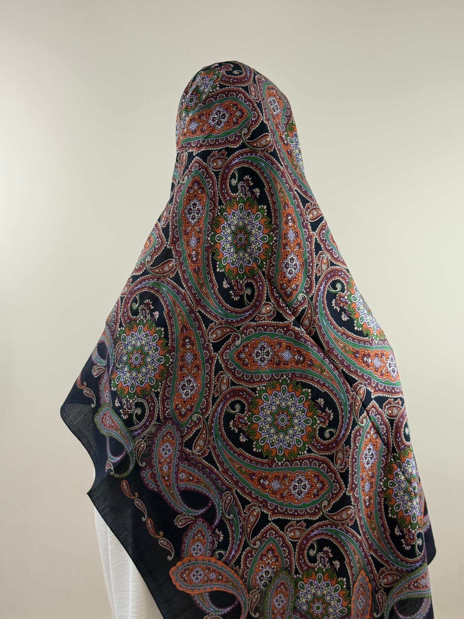 Silk Home | Mayda Şal - Siyah Turuncu