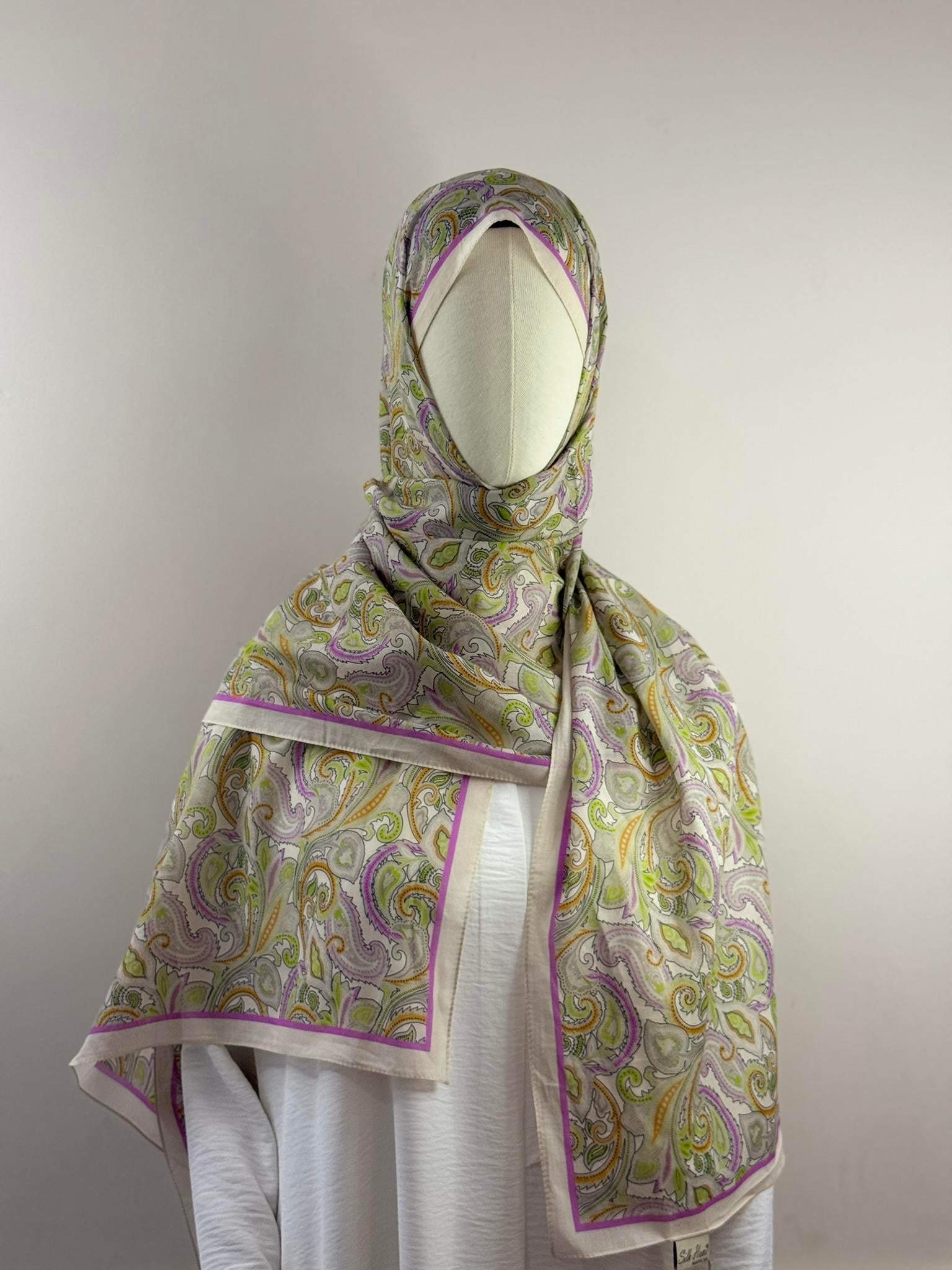 Silk Home | Nariya Şal - Lila Yeşil
