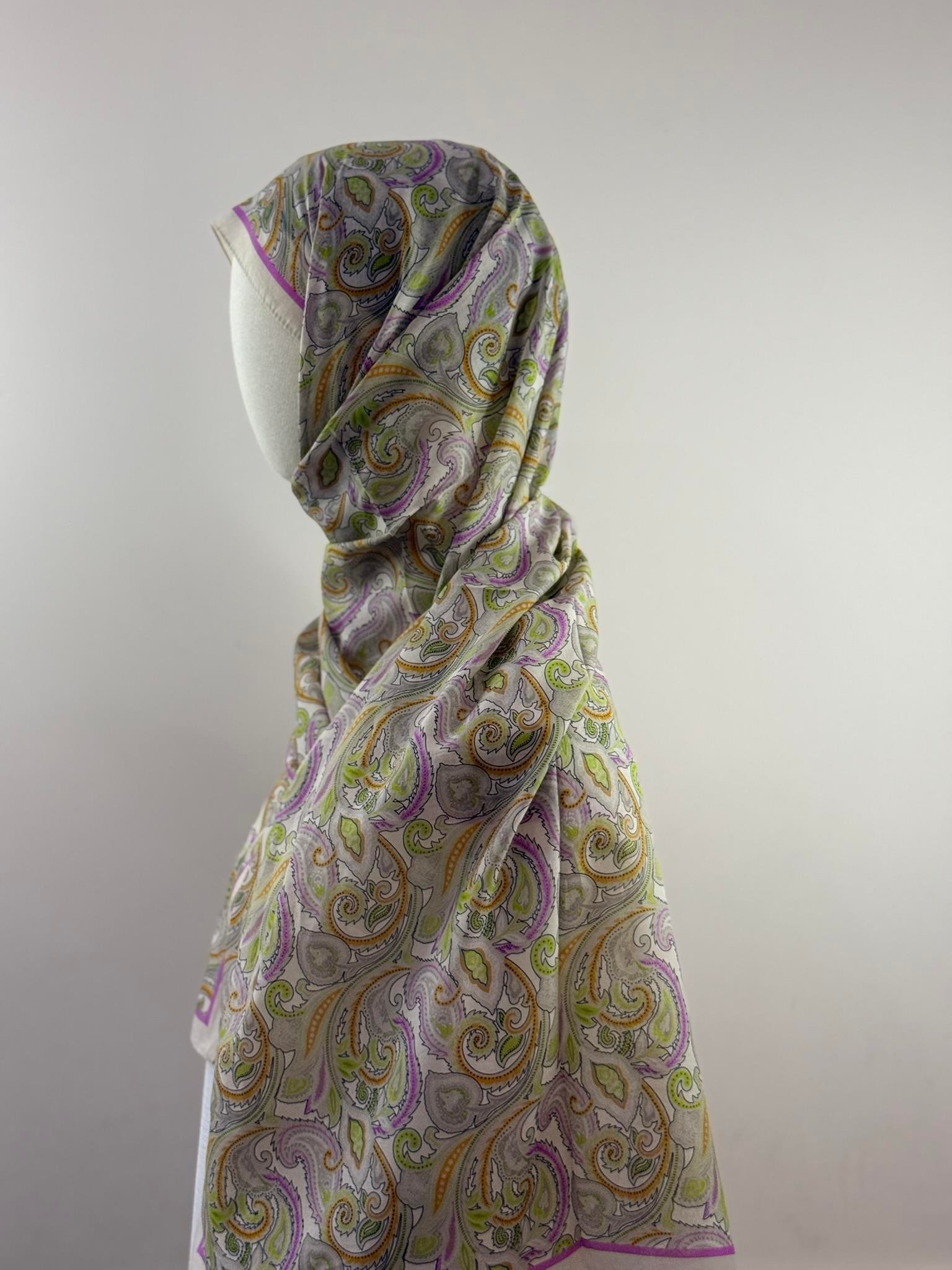 Silk Home | Nariya Şal - Lila Yeşil