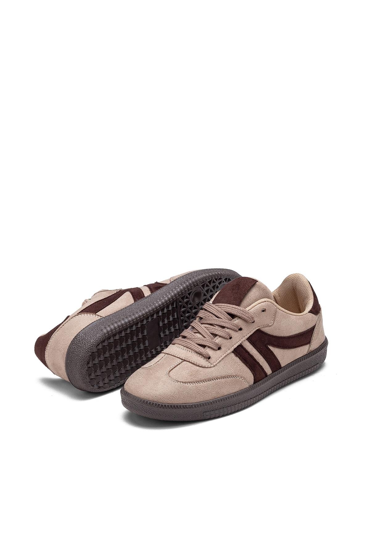 Günlük Kadın Sneaker Desenli Hafif Yüksek Taban Bağcıklı Spor Ayakkabı