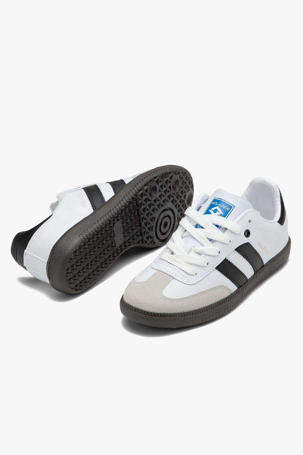 Günlük Kadın Sneaker Desenli Hafif Yüksek Taban Bağcıklı Spor Ayakkabı