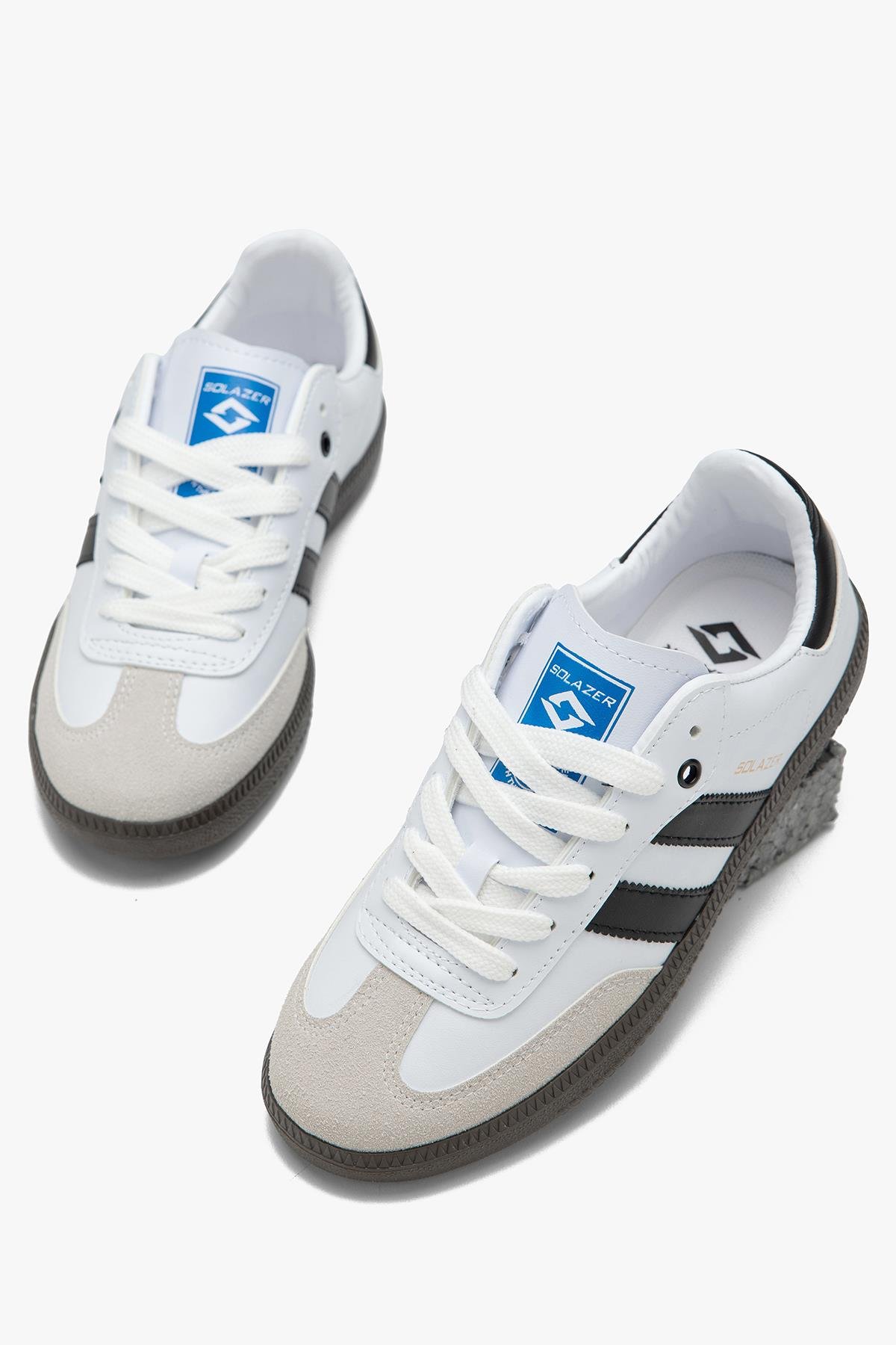 Günlük Kadın Sneaker Desenli Hafif Yüksek Taban Bağcıklı Spor Ayakkabı