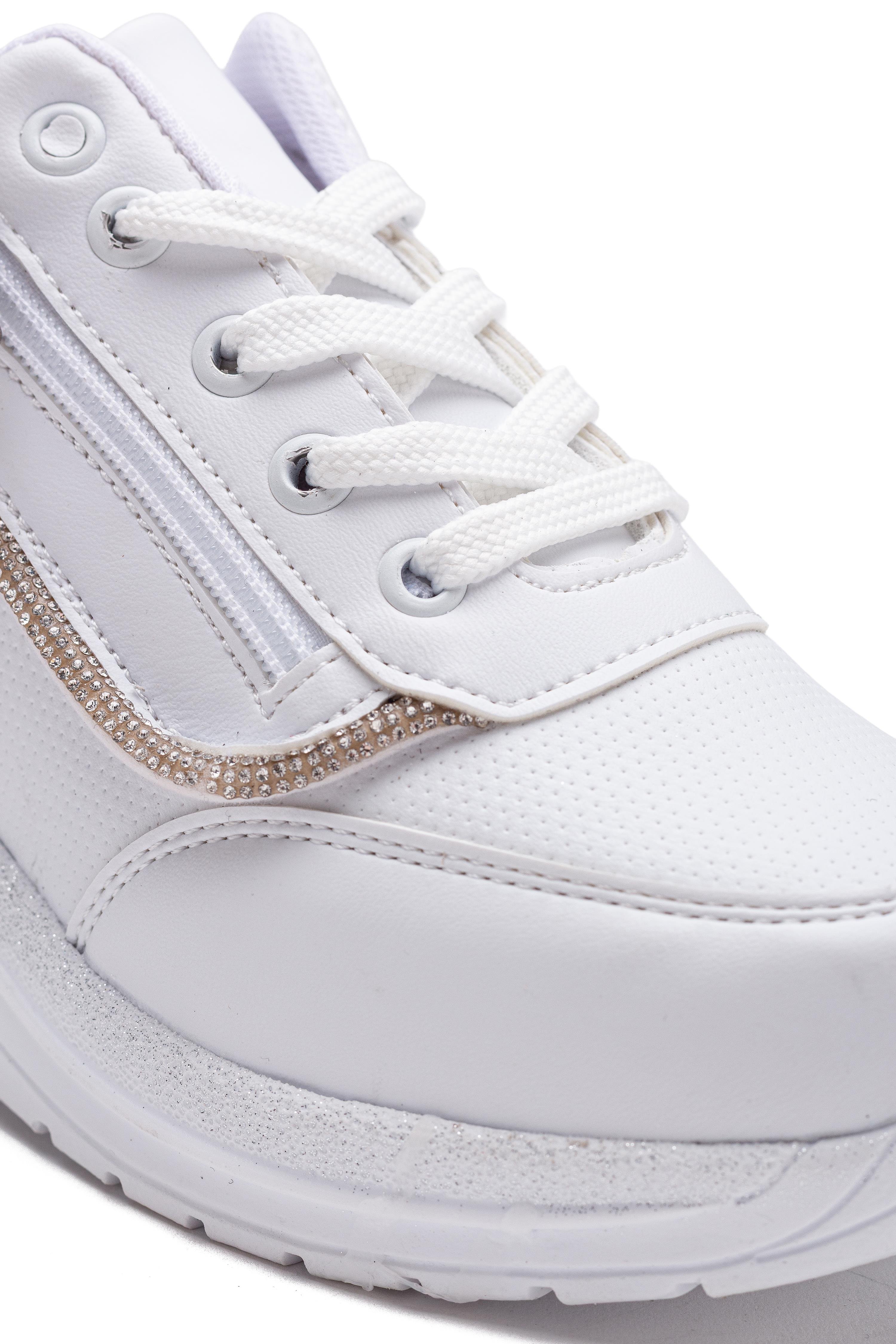 Kadın Taşlı Rahat Kalıp Kalın Topuklu Spor Ayakkabı Sneaker