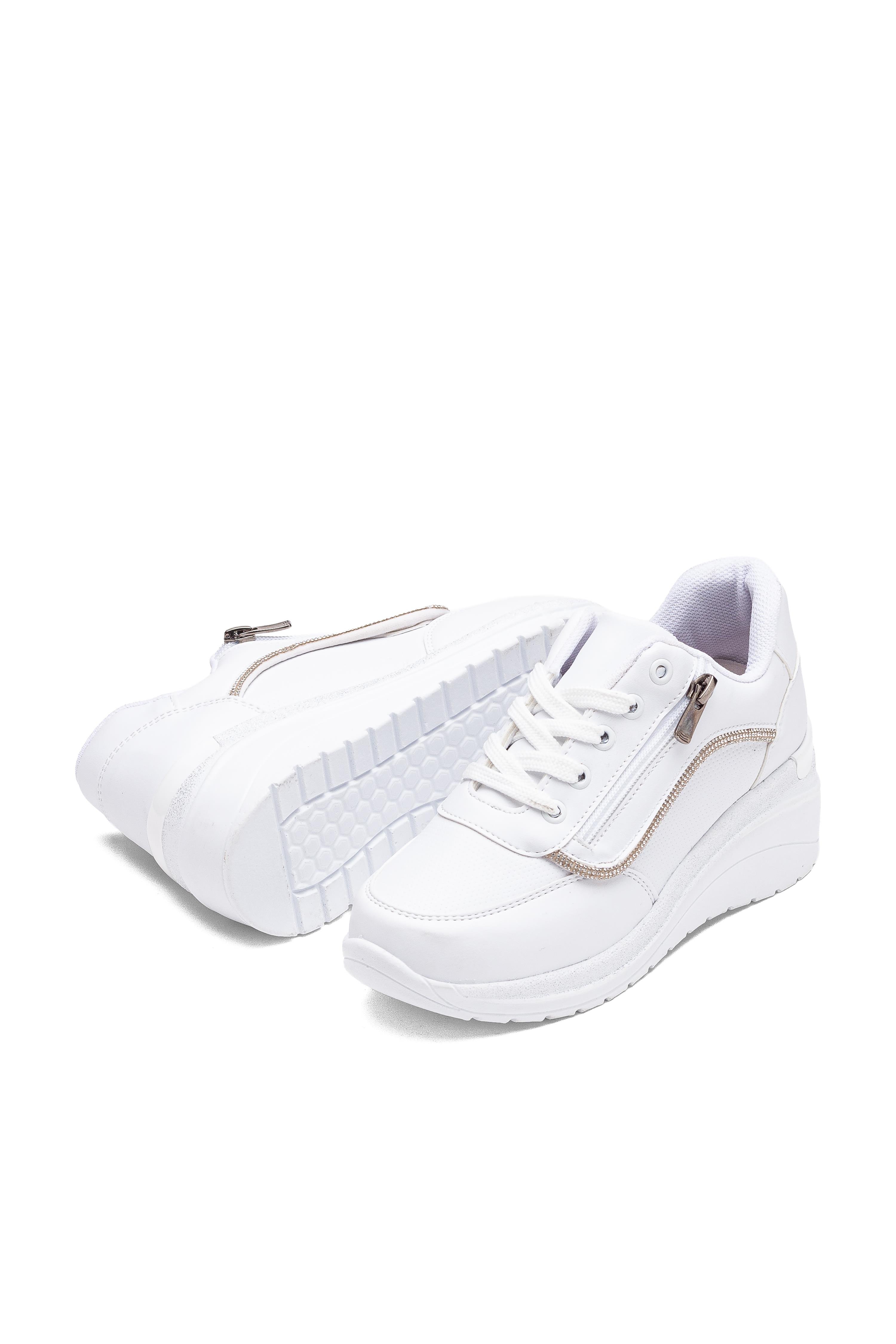 Kadın Taşlı Rahat Kalıp Kalın Topuklu Spor Ayakkabı Sneaker