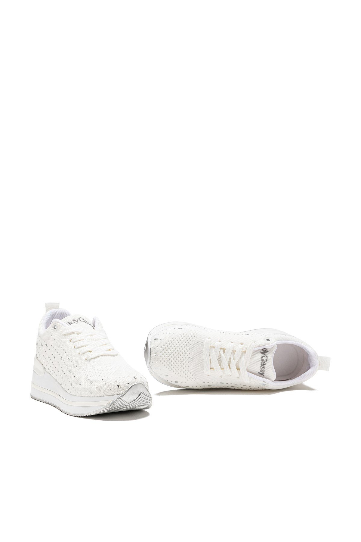 Kadın Yazlık Triko Sneaker Taş Detaylı Ortopedik Günlük Ayakkabı