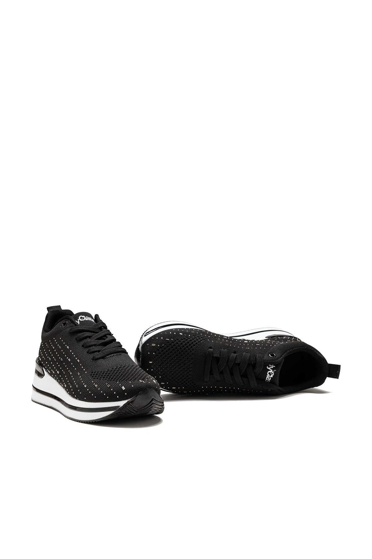 Kadın Yazlık Triko Sneaker Taş Detaylı Ortopedik Günlük Ayakkabı
