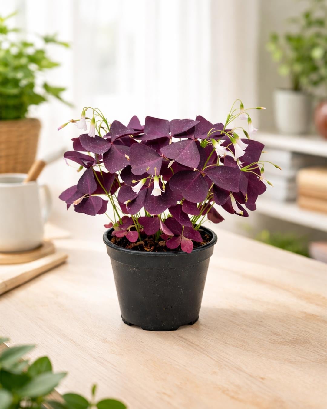 Mor Yonca Çiçeği – Oxalis triangularis – 12 cm Saksı