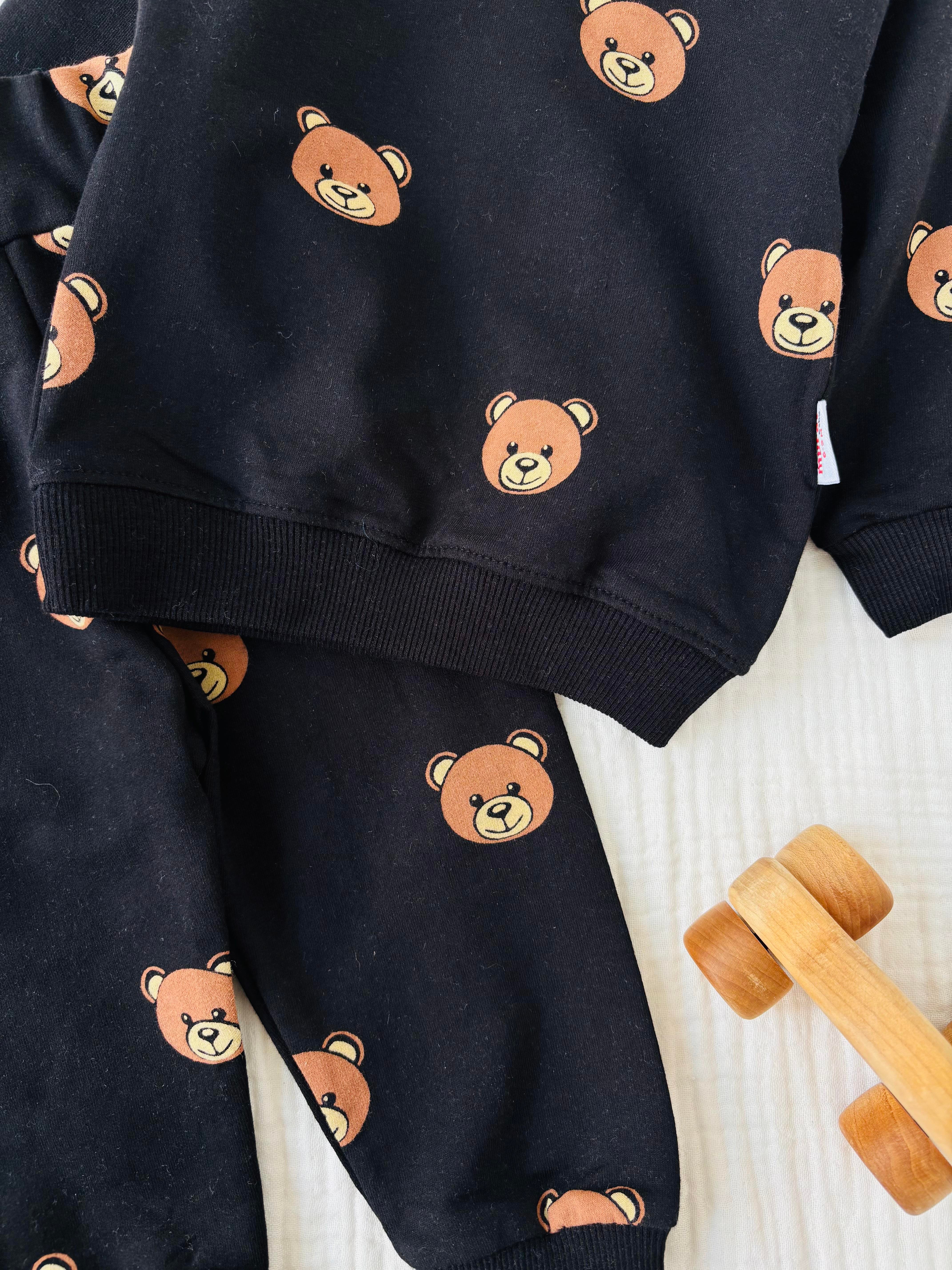 Arthur Ayı Desenli Takım - Siyah