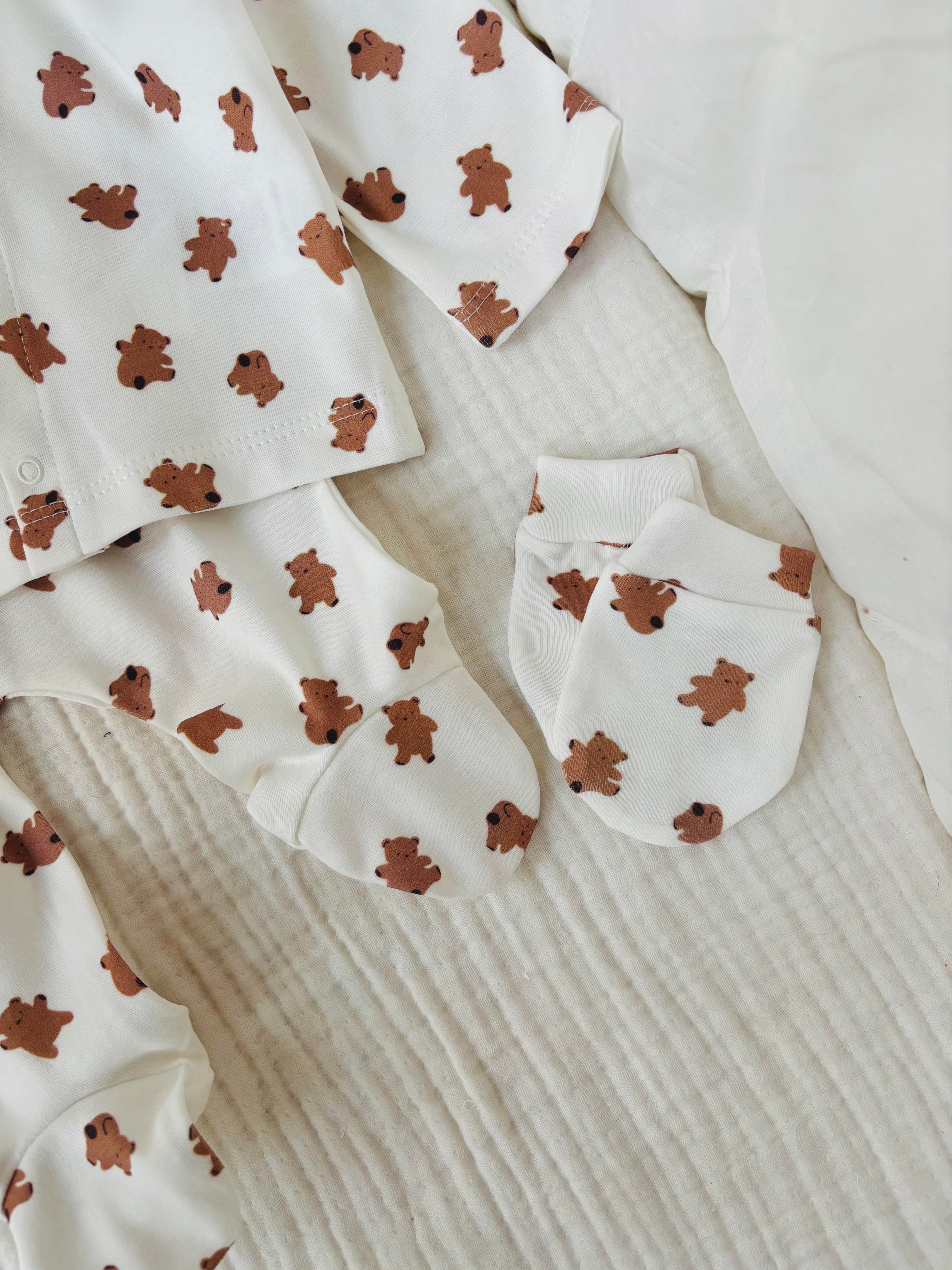 Bear Desenli Yenidoğan Takım