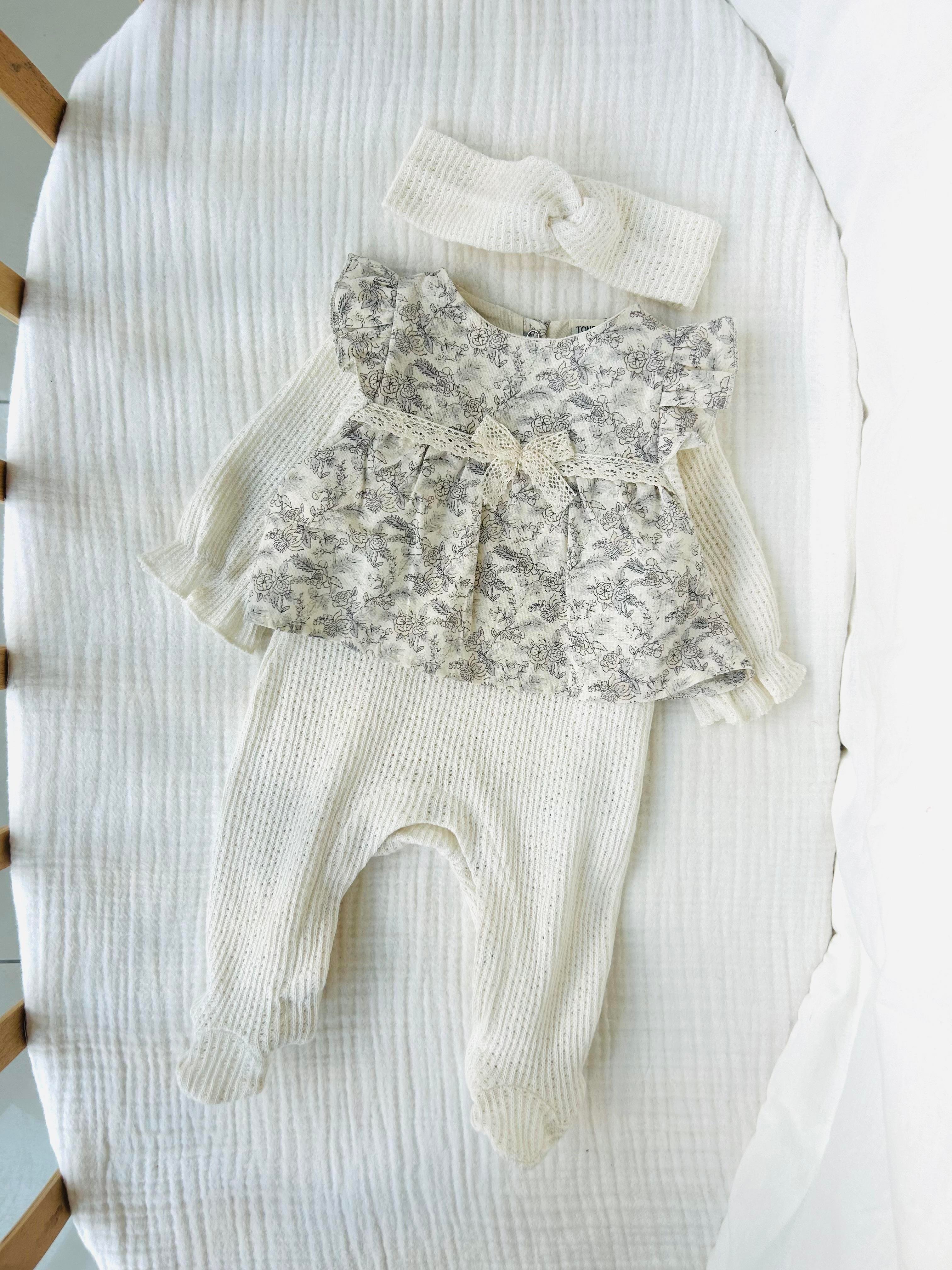 Beth Bandanalı Çiçek Desen Premium Tulum