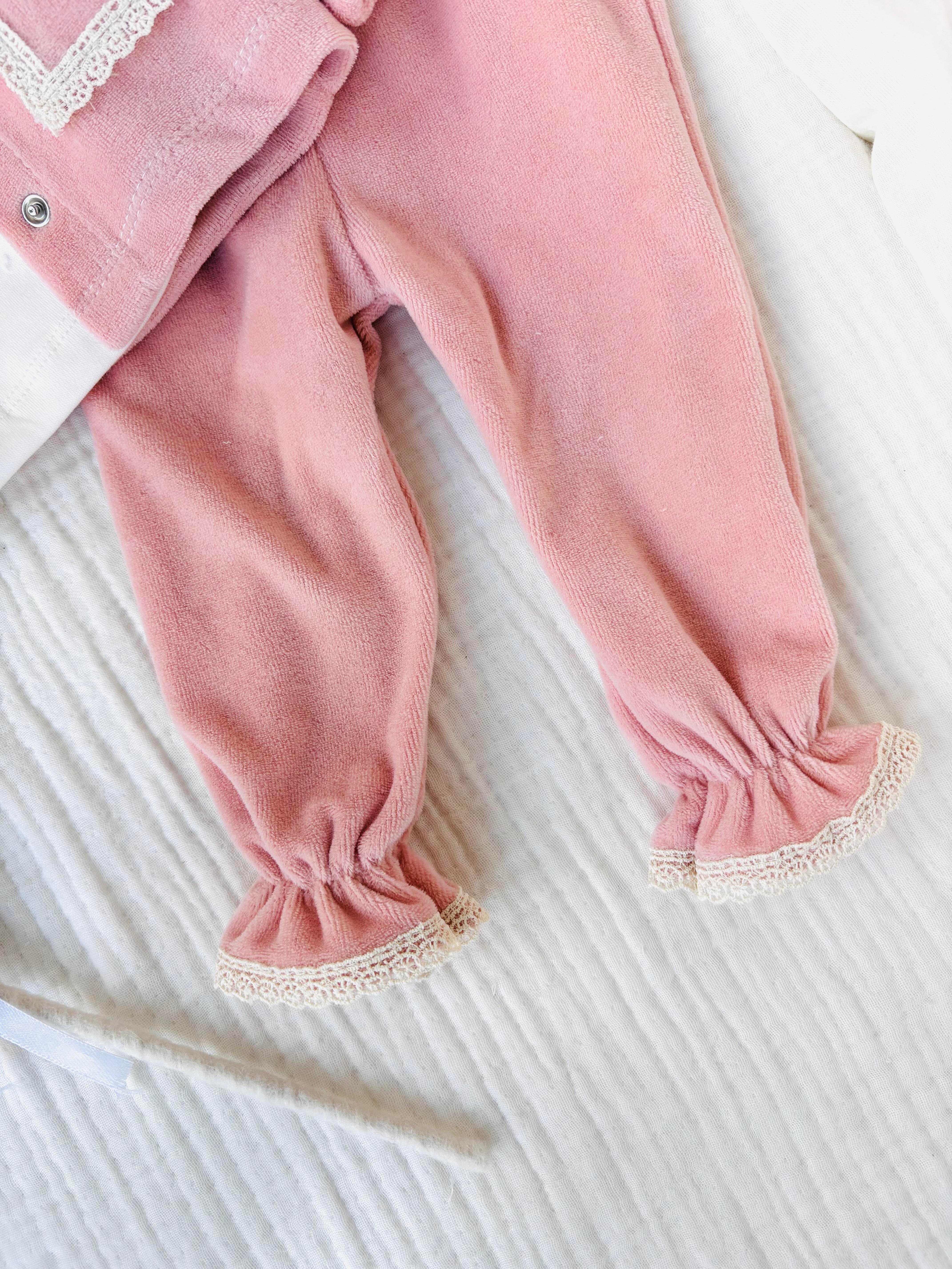 Blair 3 Parça Kadife Takım - Pembe