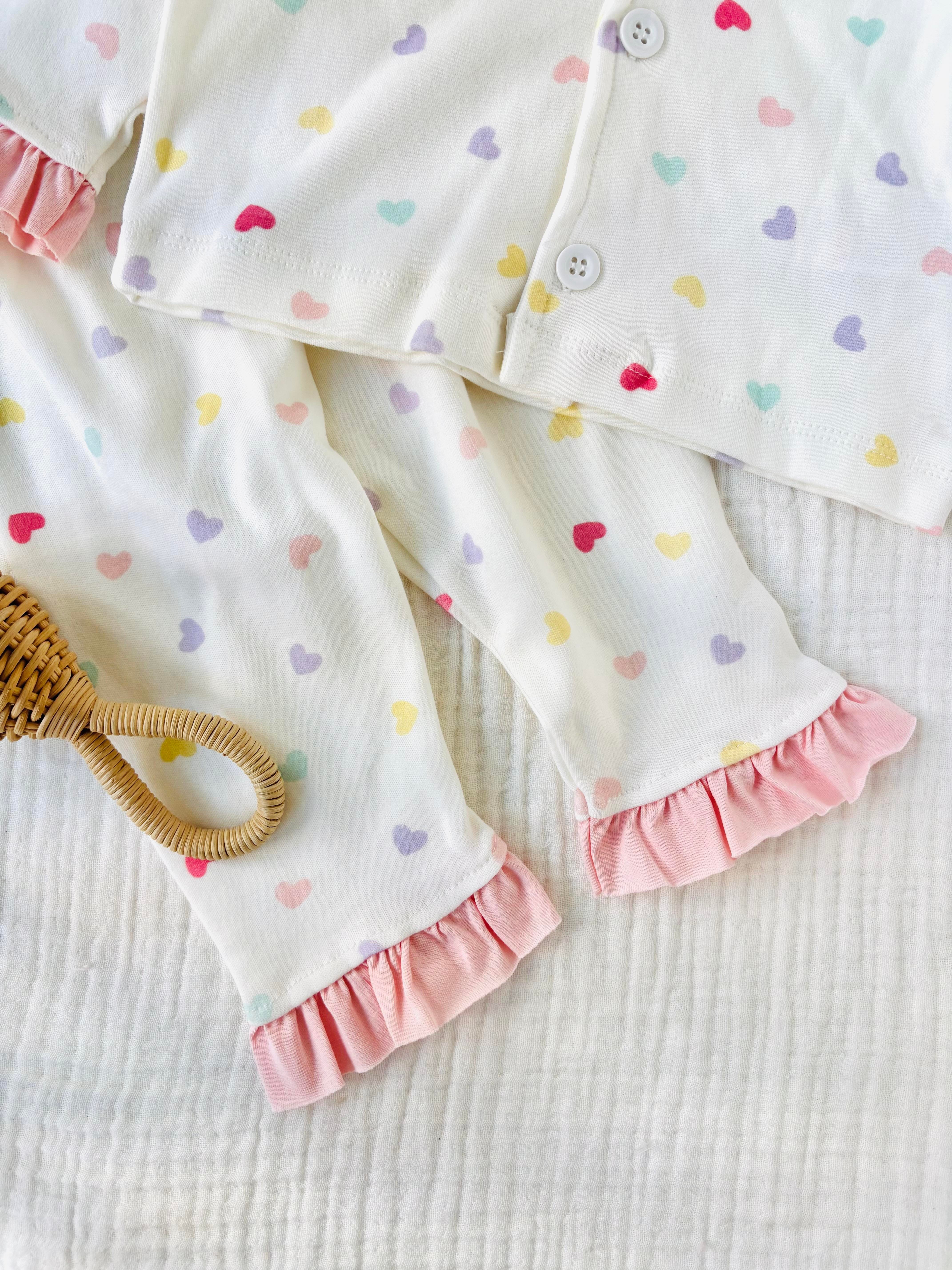 Bonny Fırfırlı Pijama Takımı - Pembe