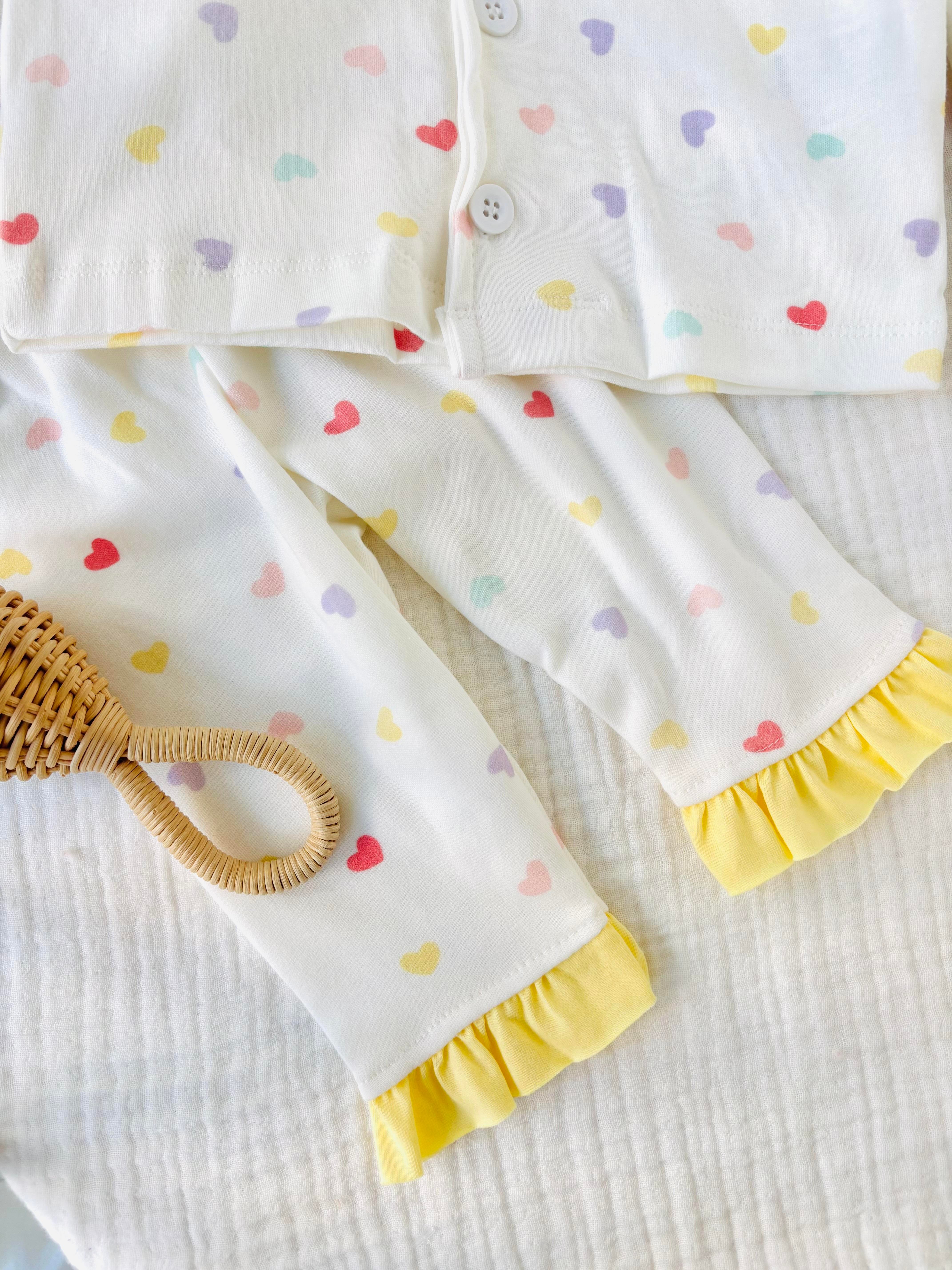 Bonny Fırfırlı Pijama Takımı - Sarı