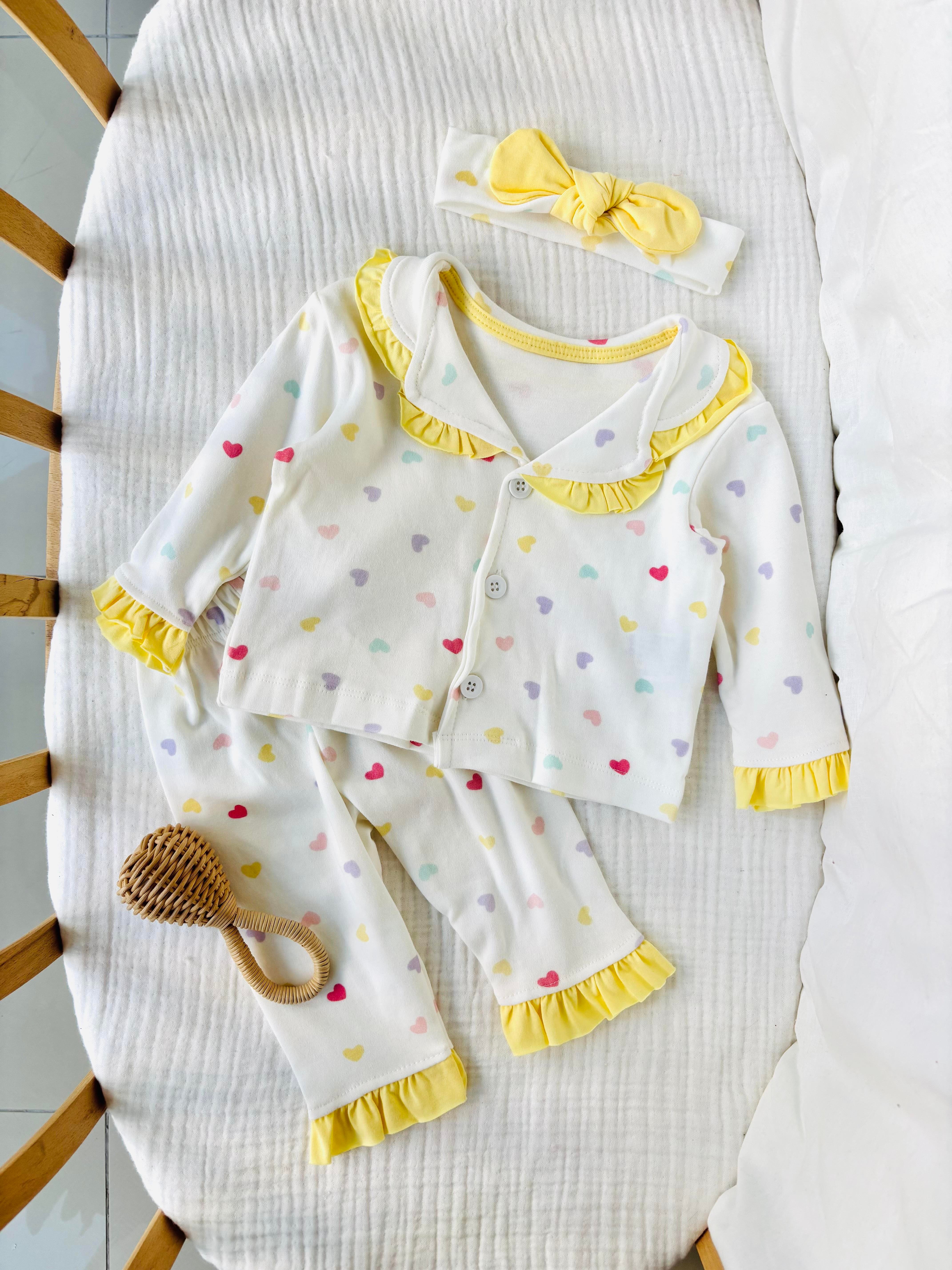 Bonny Fırfırlı Pijama Takımı - Sarı