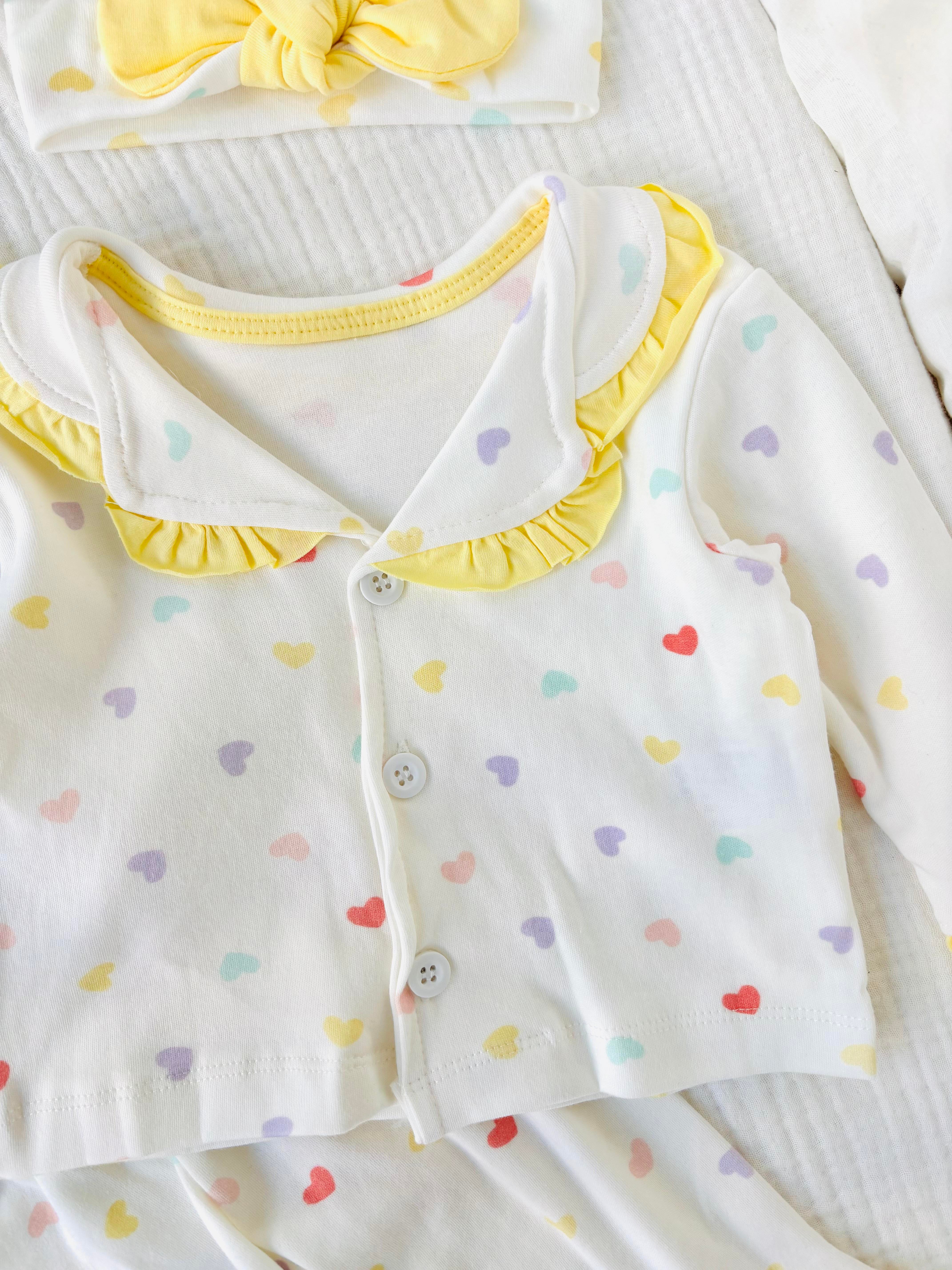 Bonny Fırfırlı Pijama Takımı - Sarı