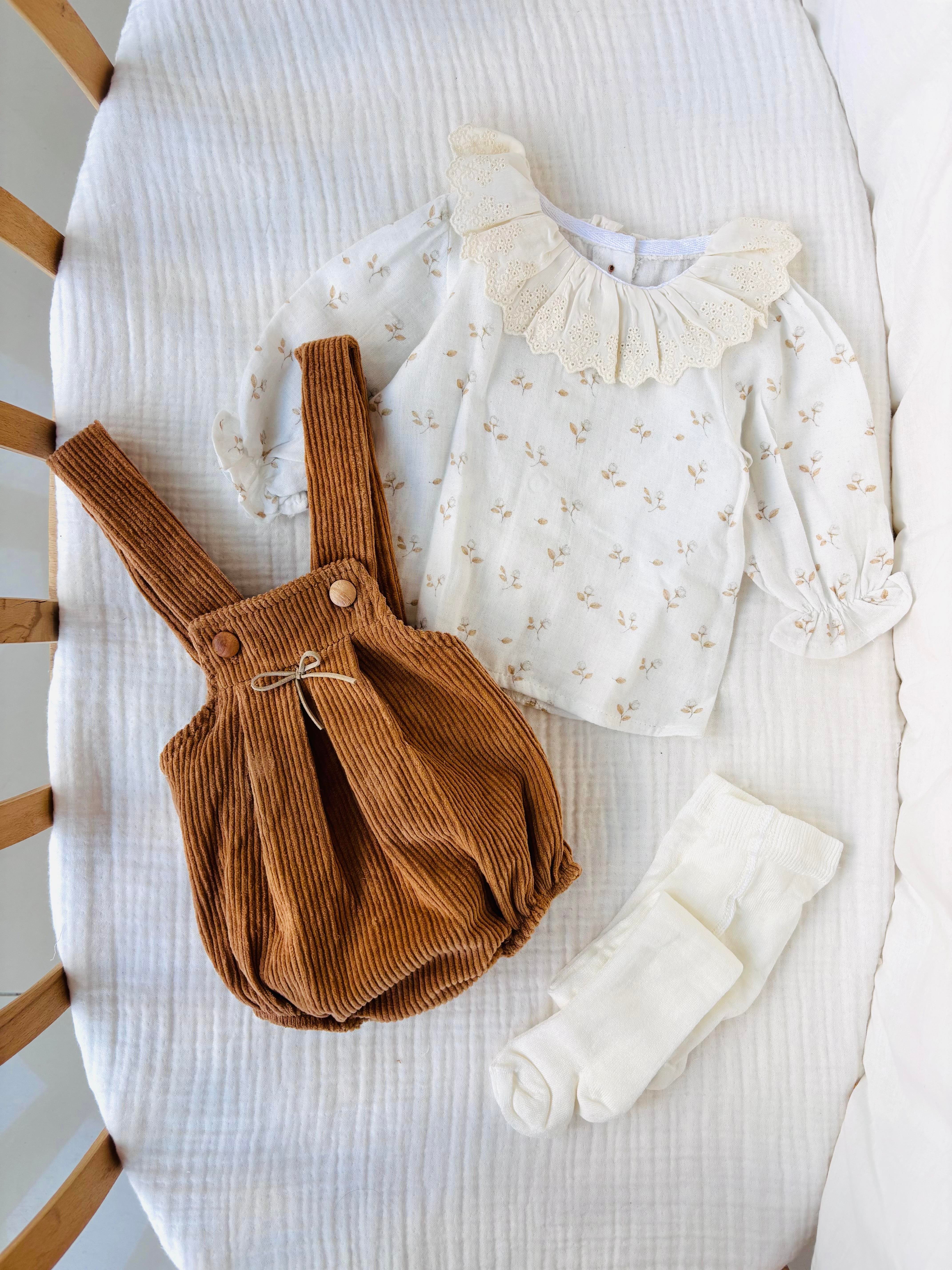 Clara 3 Parça Romper Set - Kahve