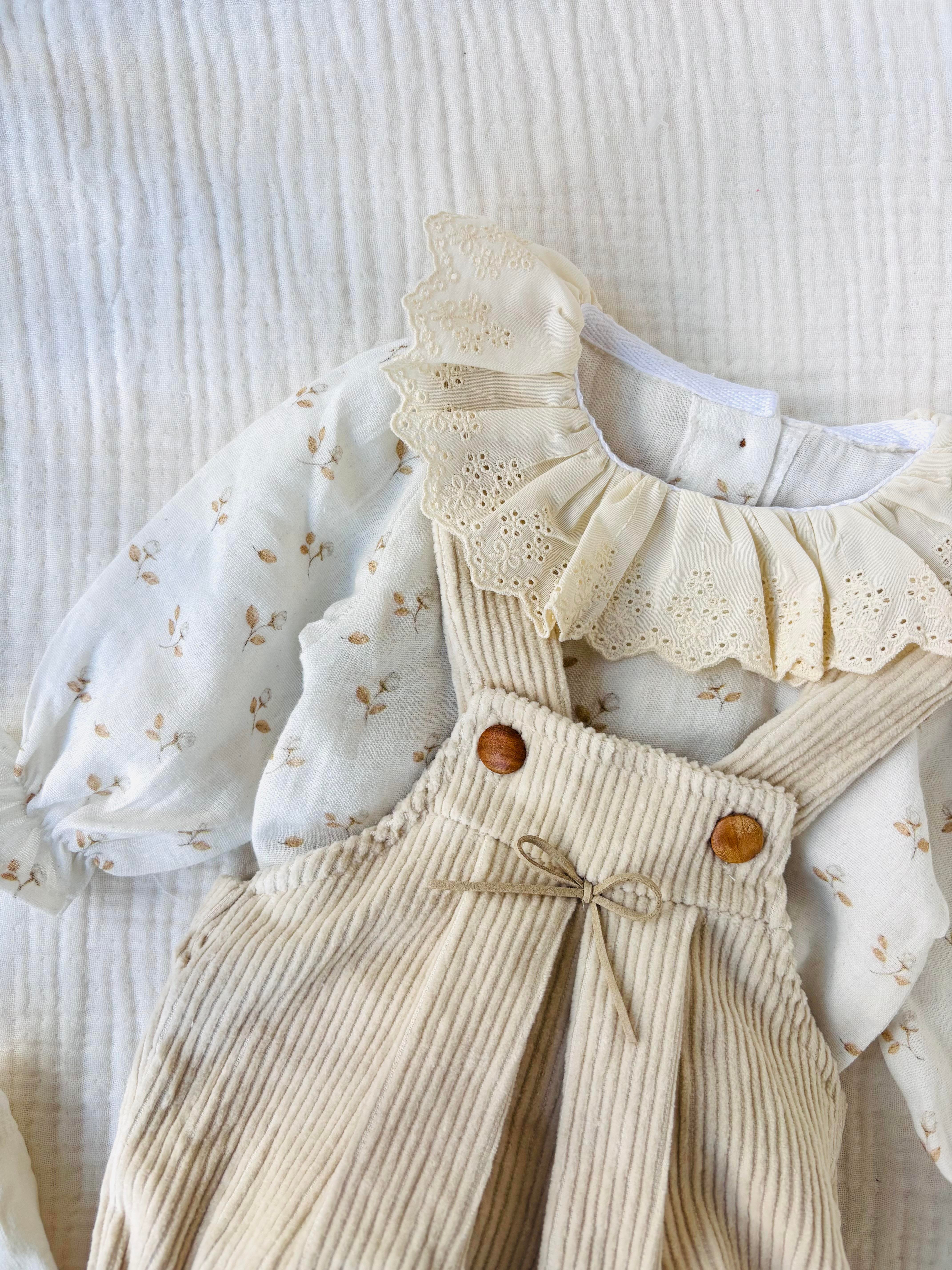 Clara 3 Parça Romper Set - Krem