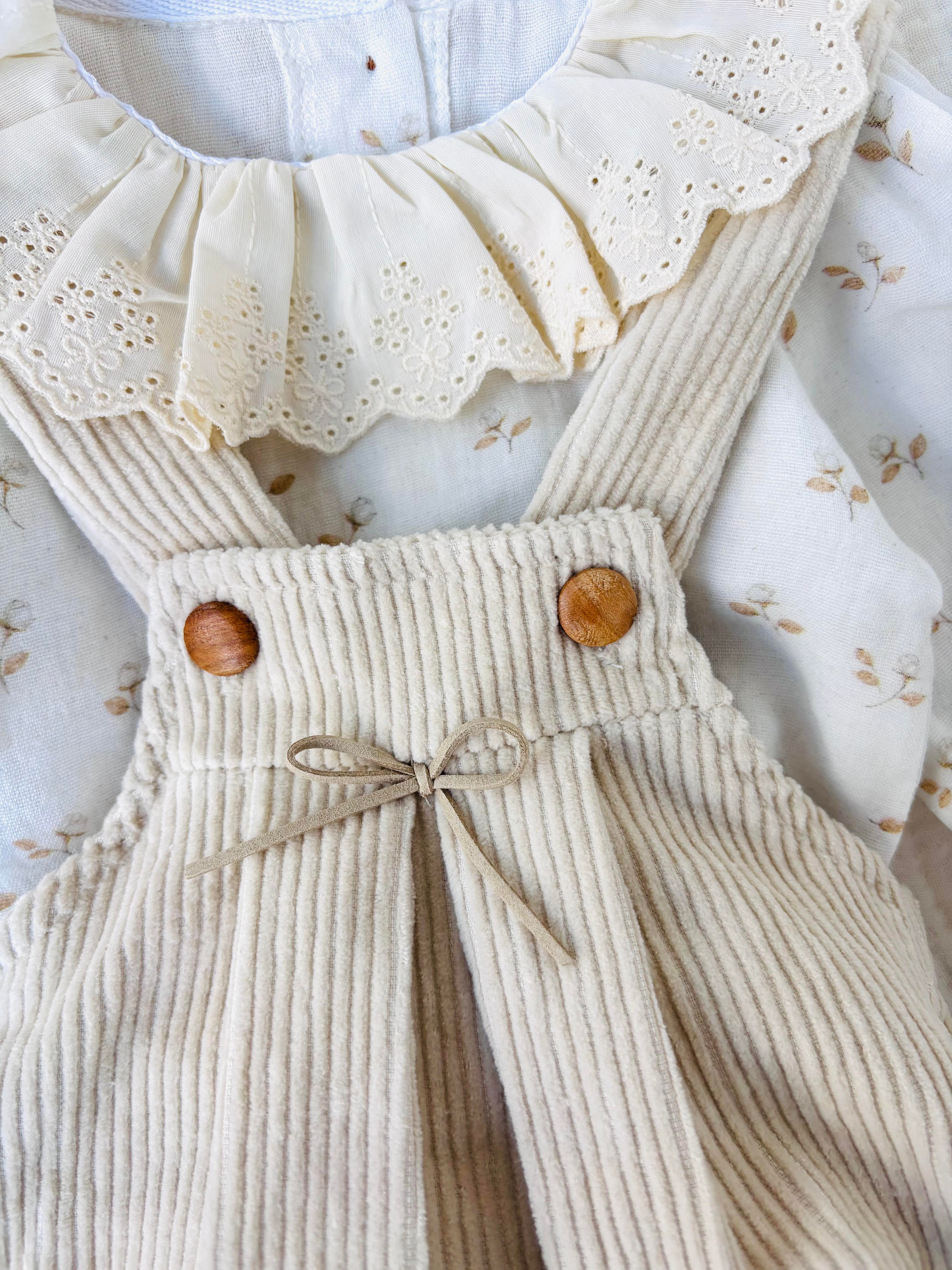 Clara 3 Parça Romper Set - Krem