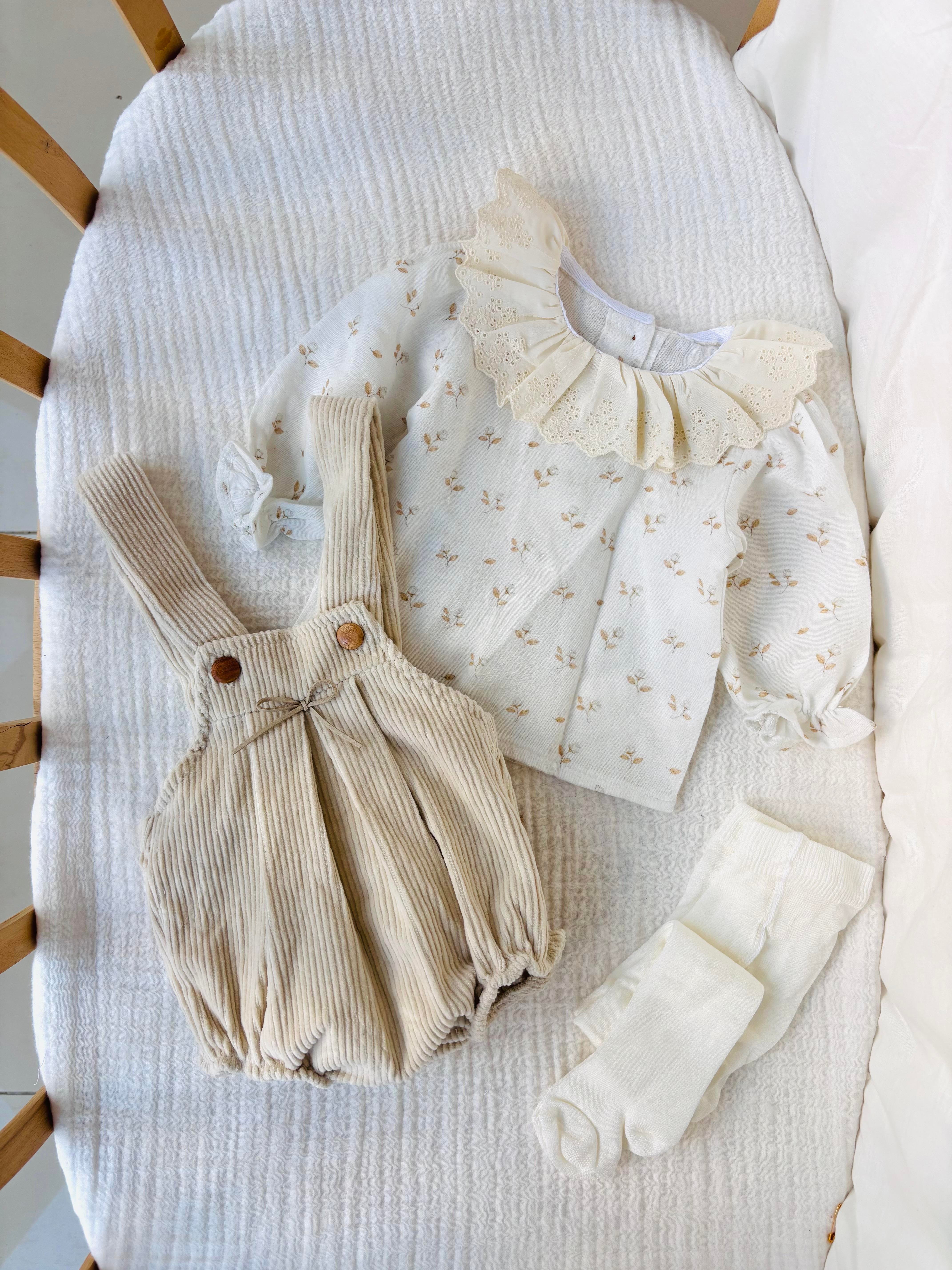 Clara 3 Parça Romper Set - Krem