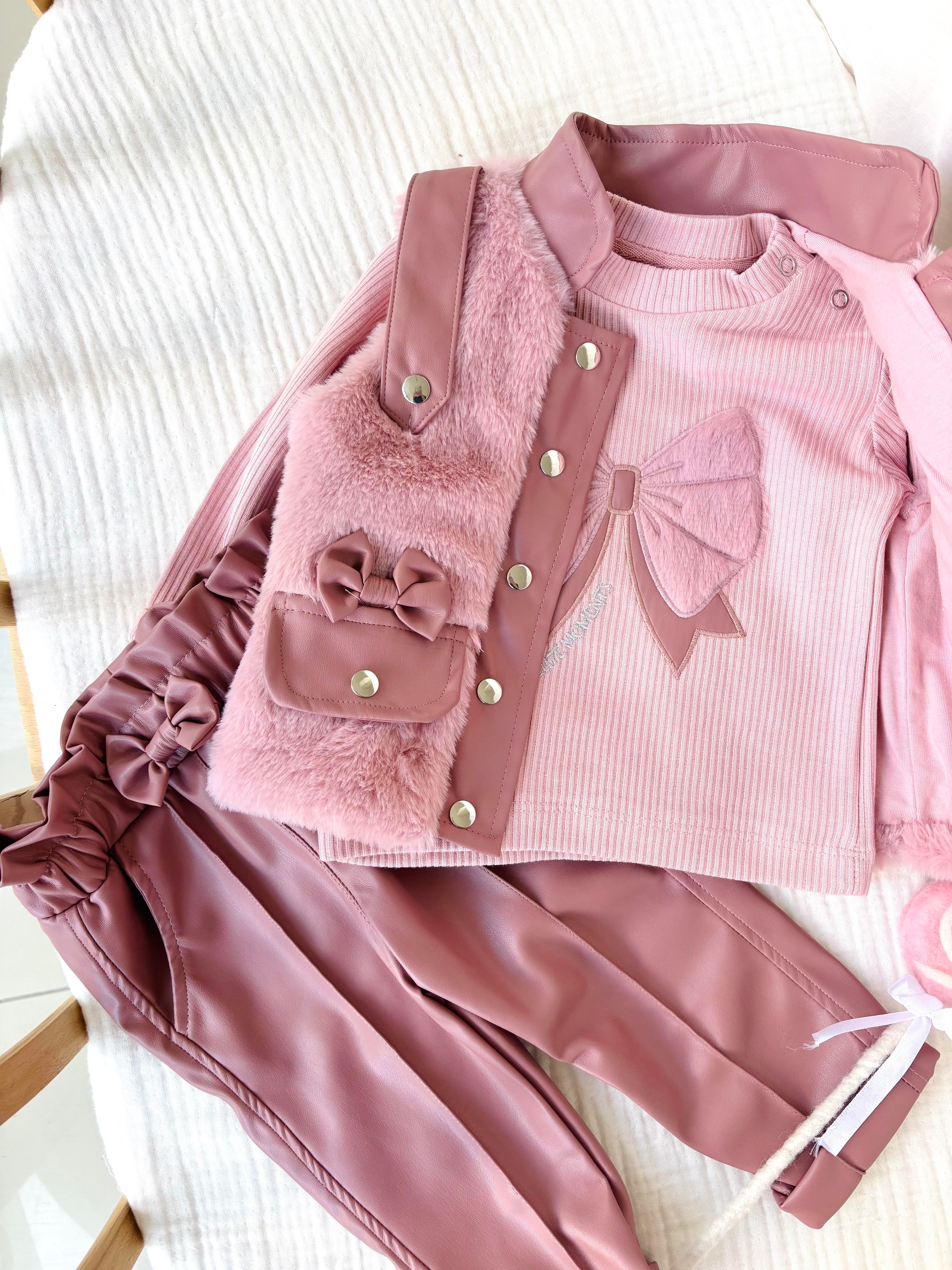 Coral Yelekli 3 Parça Takım