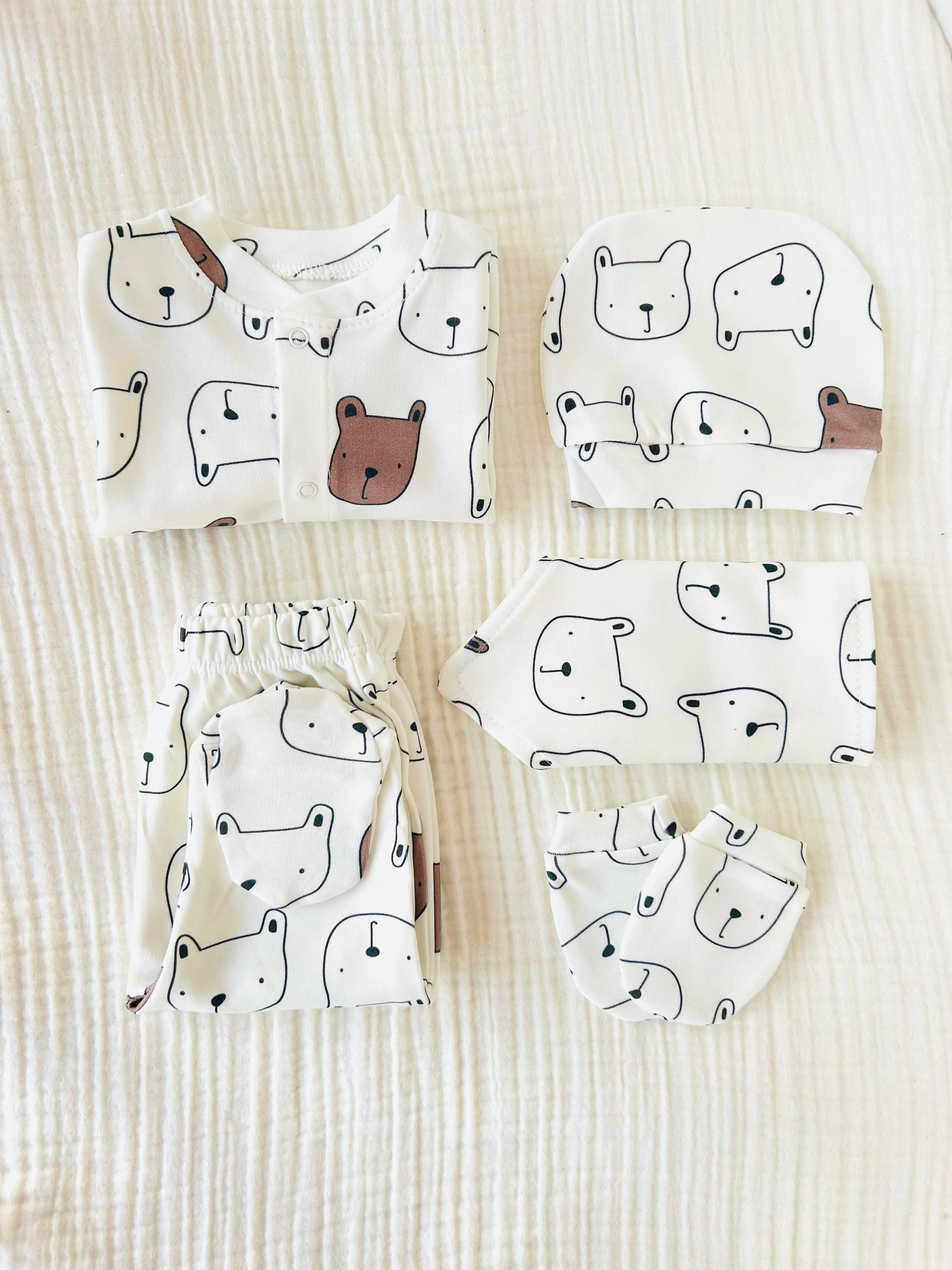 Dog Köpek Desenli Yenidoğan Takım