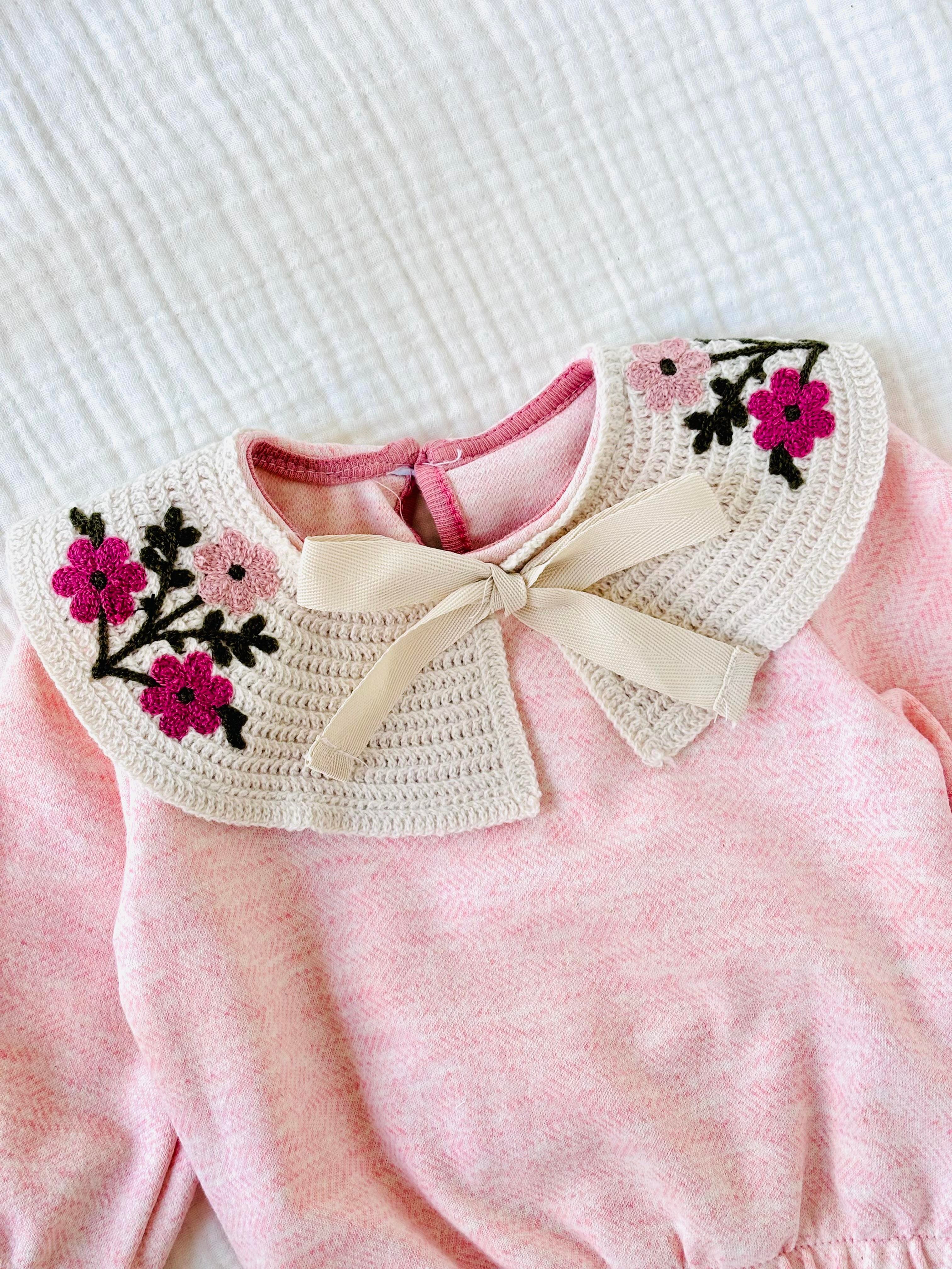 Dorin Yaka Detaylı Kız Bebek Alt Üst Takım - Pudra