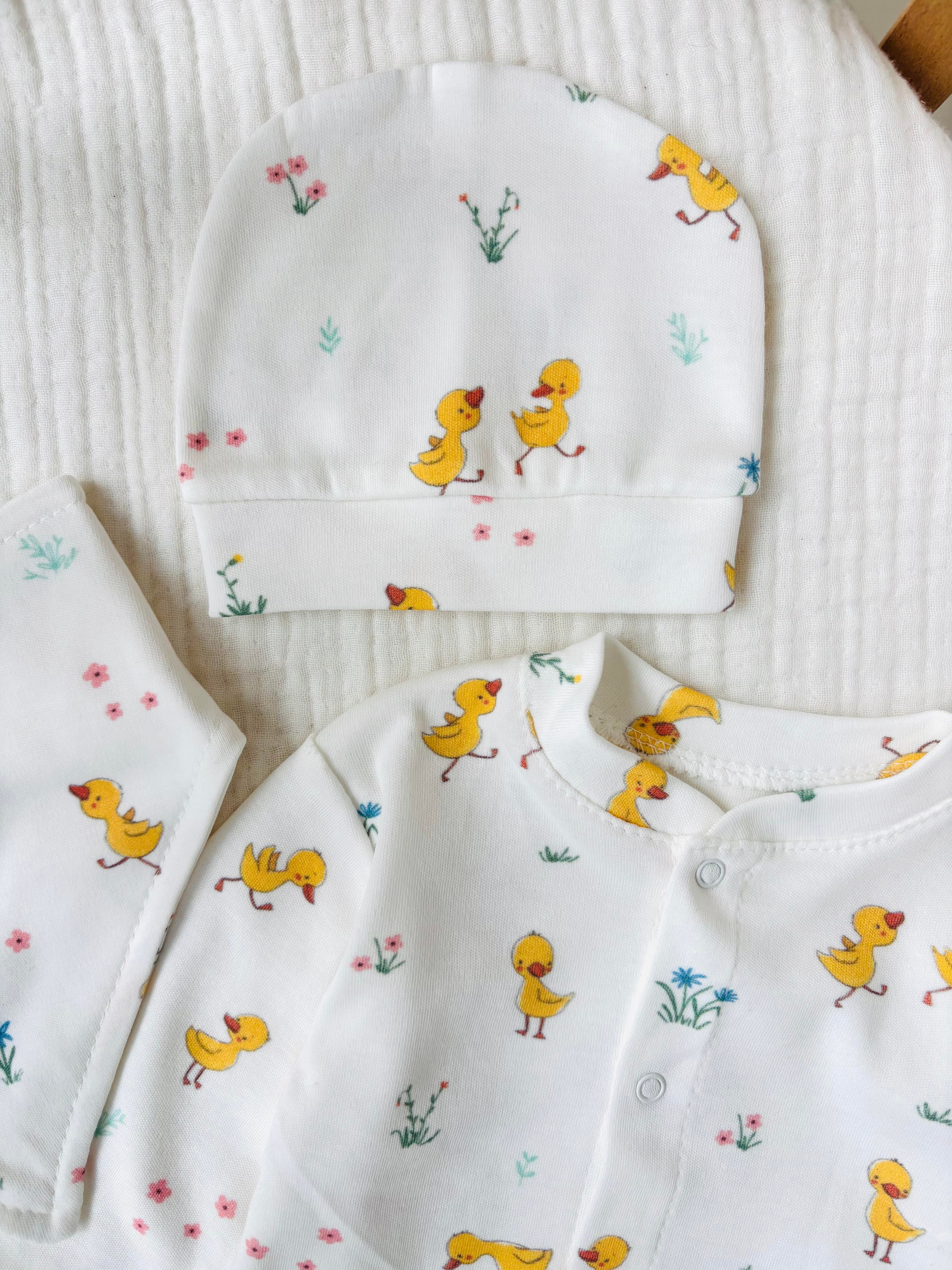 Duck Ördek Desenli Yenidoğan Takım