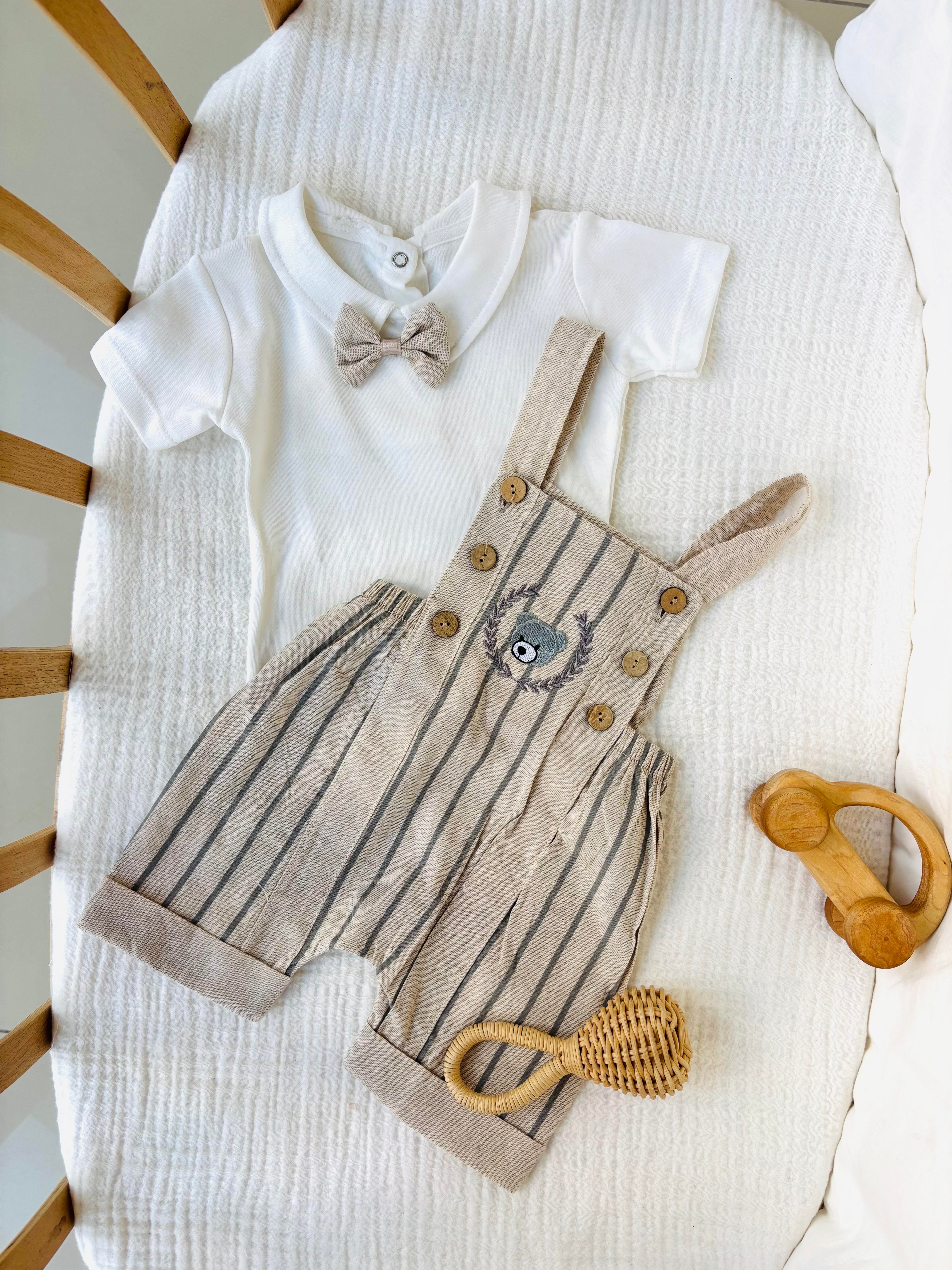 Elio Ayı Nakışlı Salopet Takım