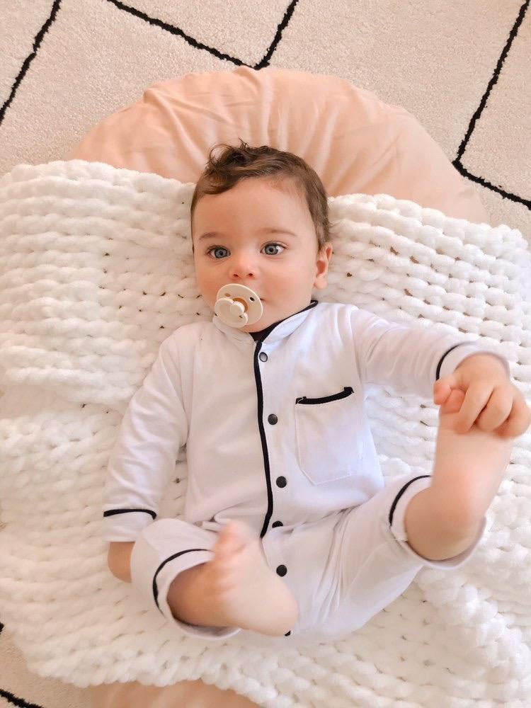 Felix Biyeli Pijama Tulum - Beyaz