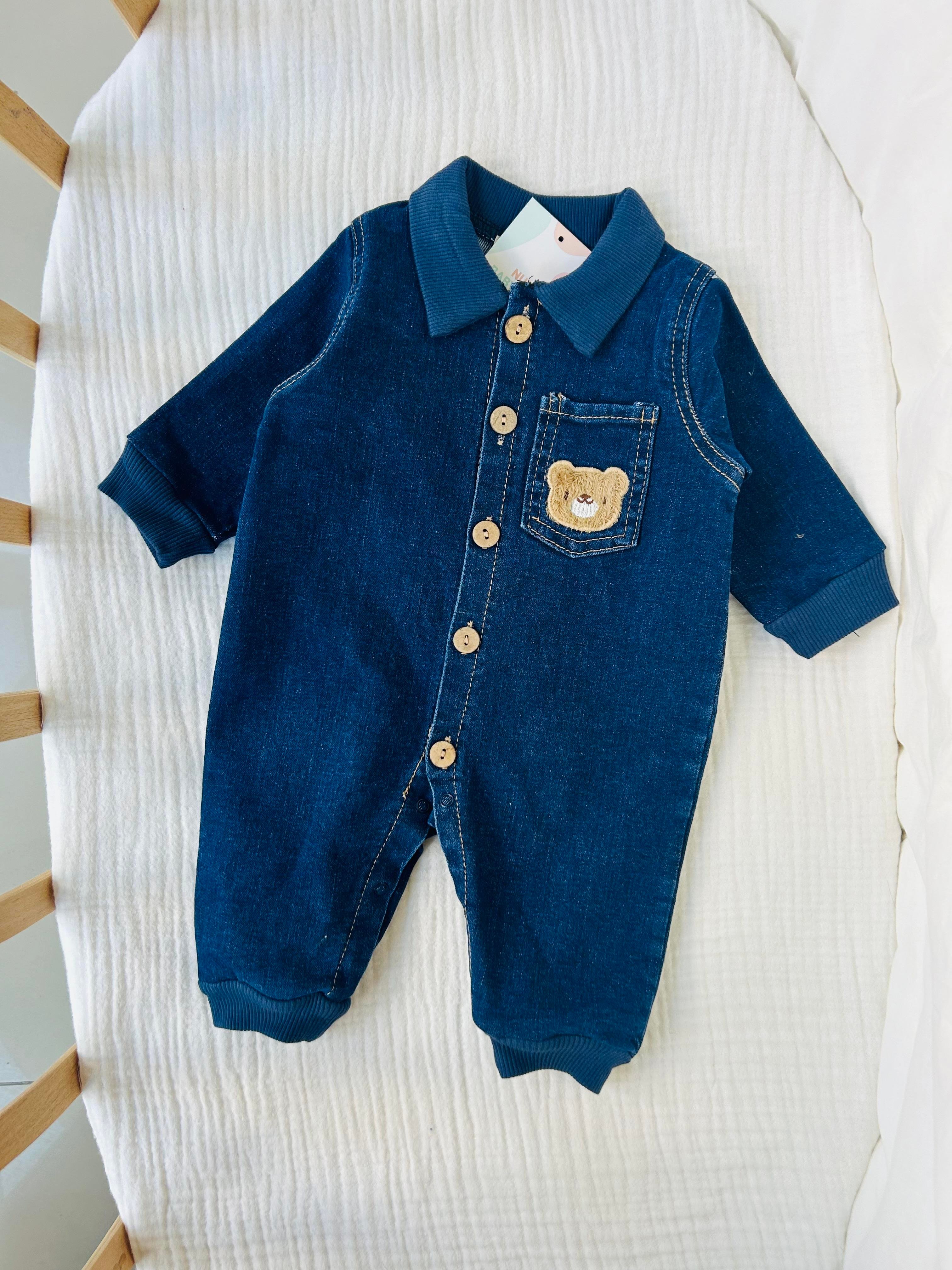 Gilly Ayıcık Detaylı Kot Tulum