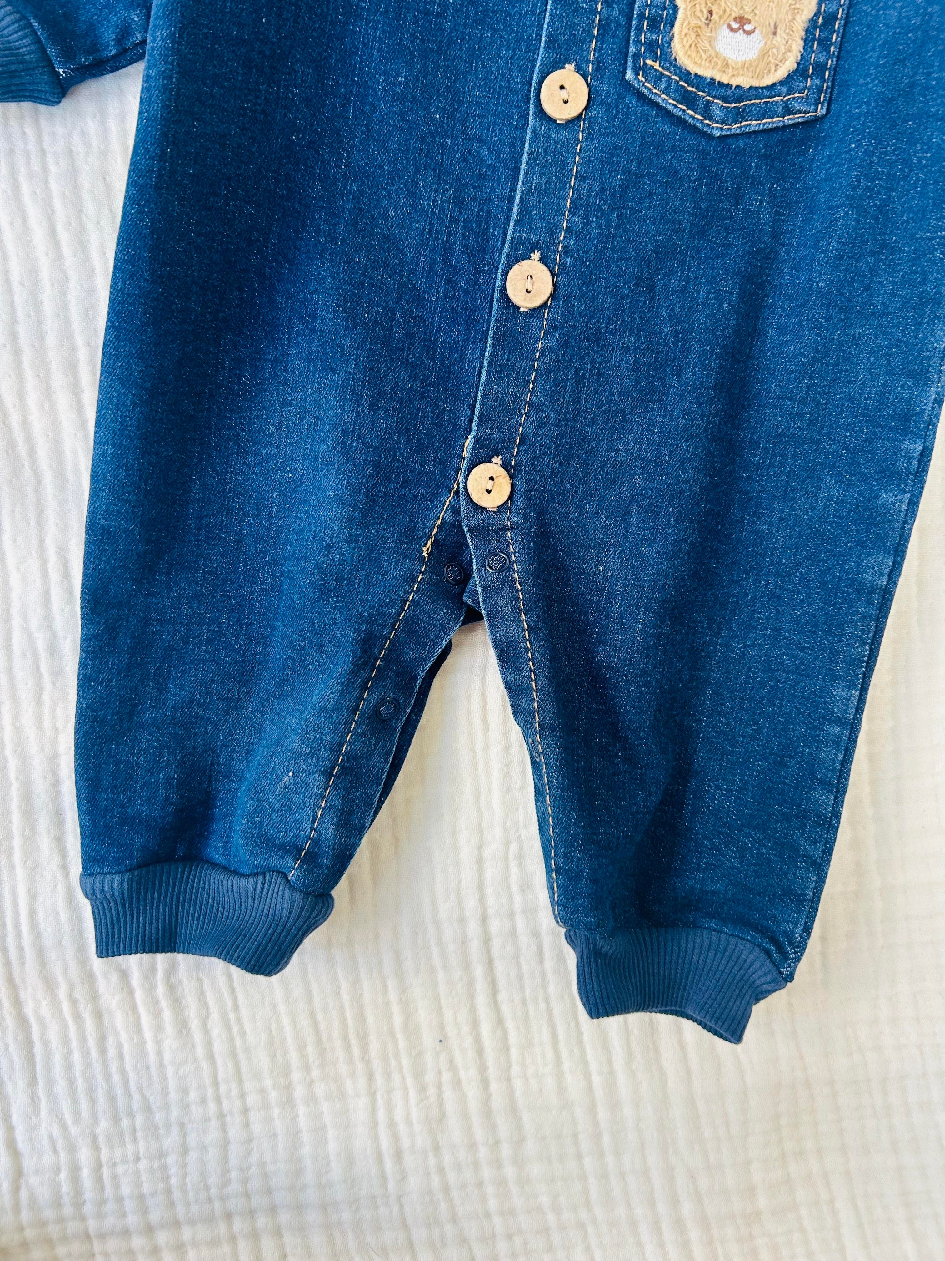 Gilly Ayıcık Detaylı Kot Tulum