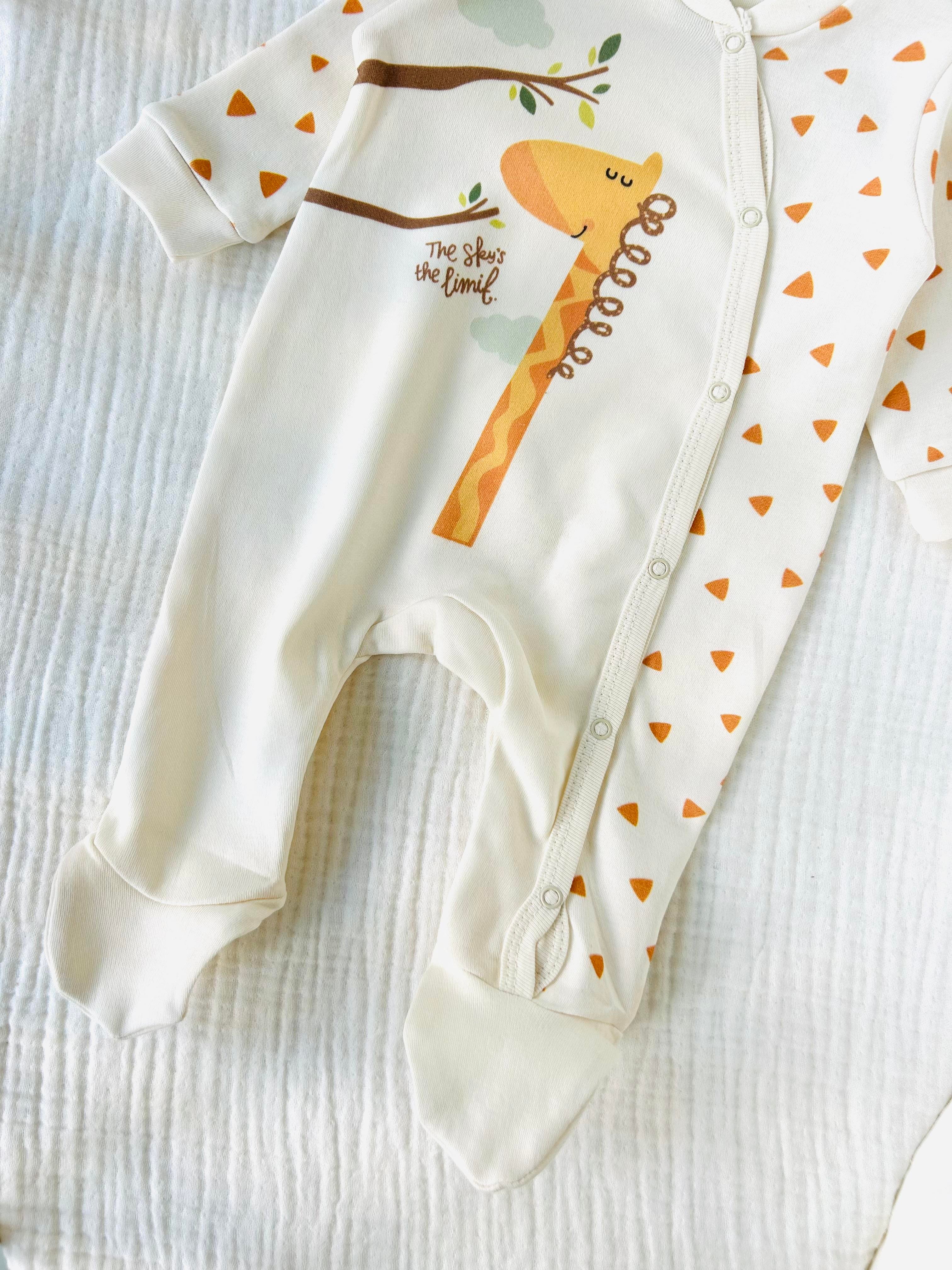 Giraffe Erkek Bebek Şapkalı Tulum