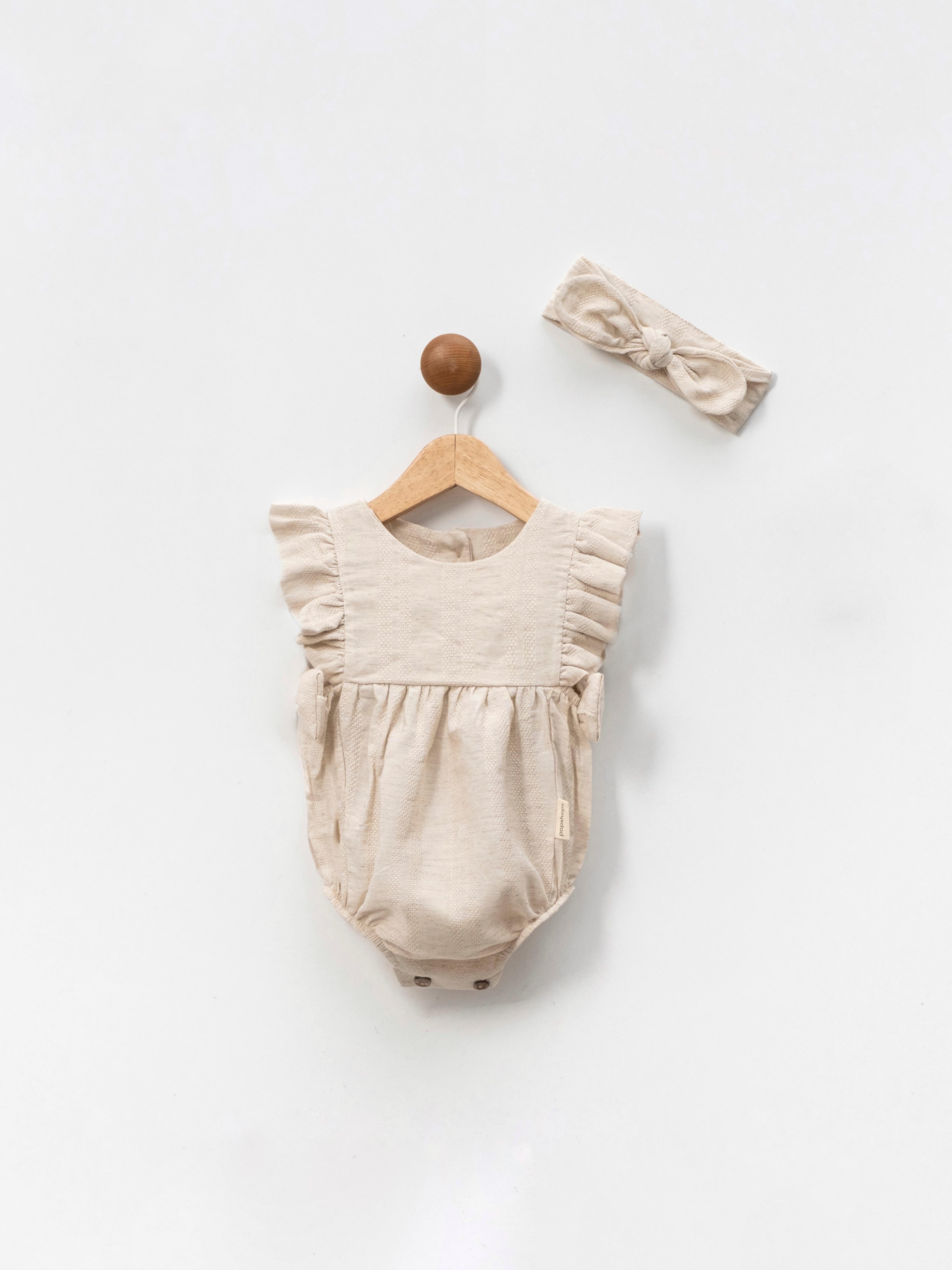 Gizia Fiyonklu Müslin Romper - Krem