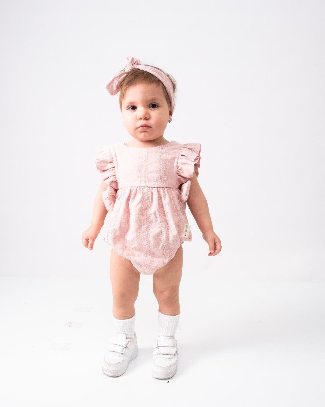 Gizia Fiyonklu Müslin Romper - Pembe