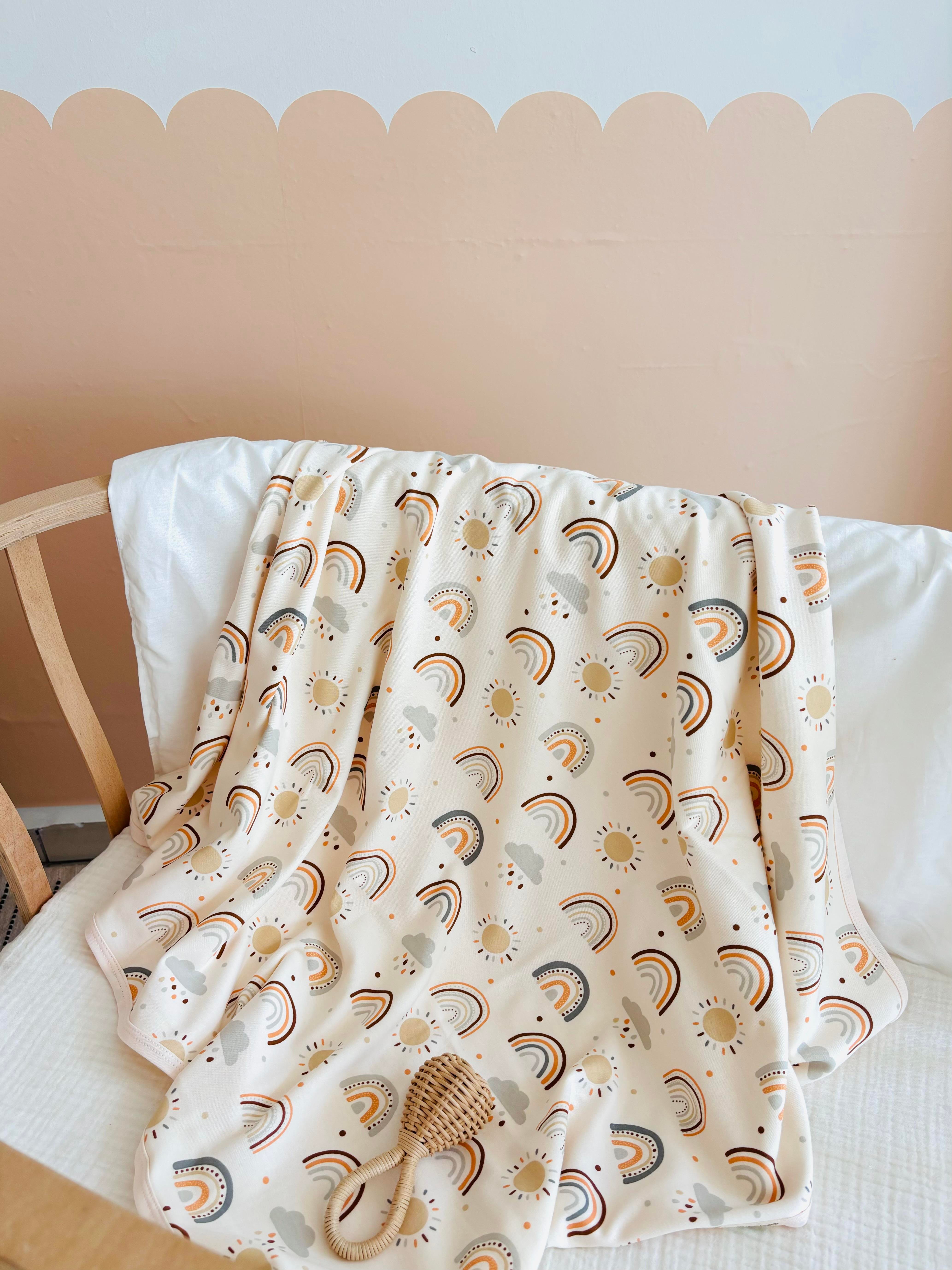 Gökkuşağı Desenli Penye Battaniye