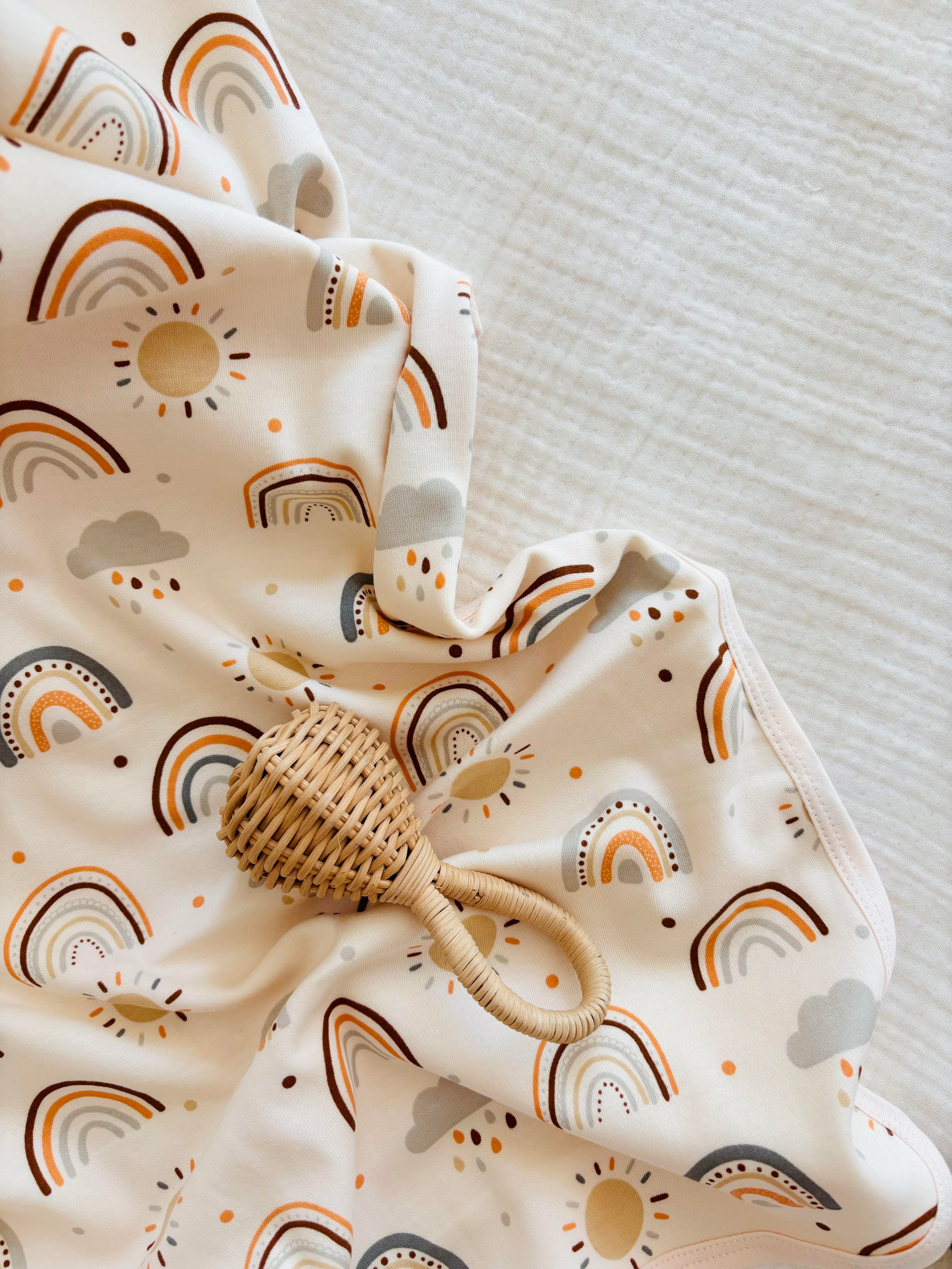 Gökkuşağı Desenli Penye Battaniye