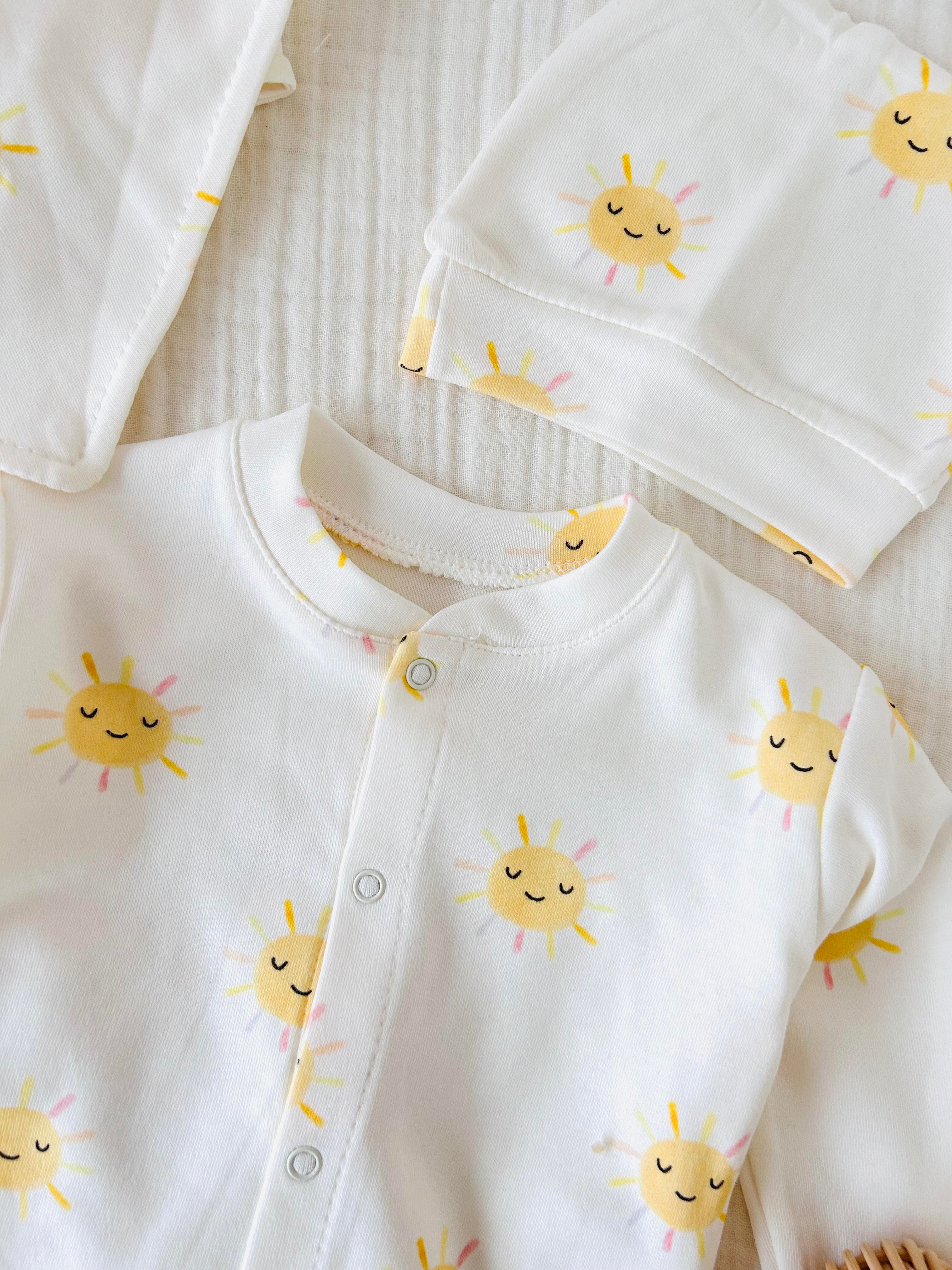 Güneş Desenli 5 Parça Yenidoğan Set