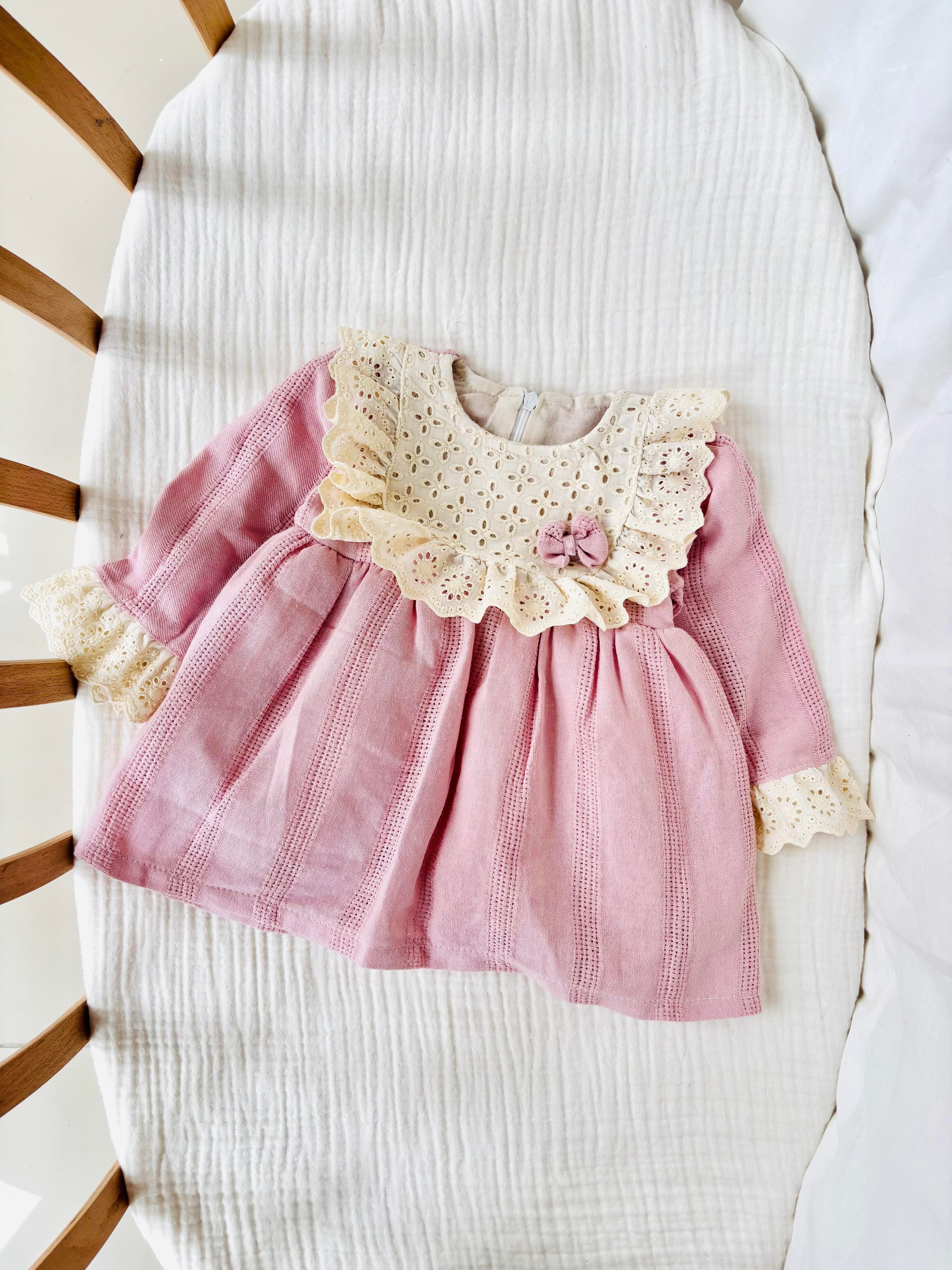 Halley Fistolu Elbise - Pembe