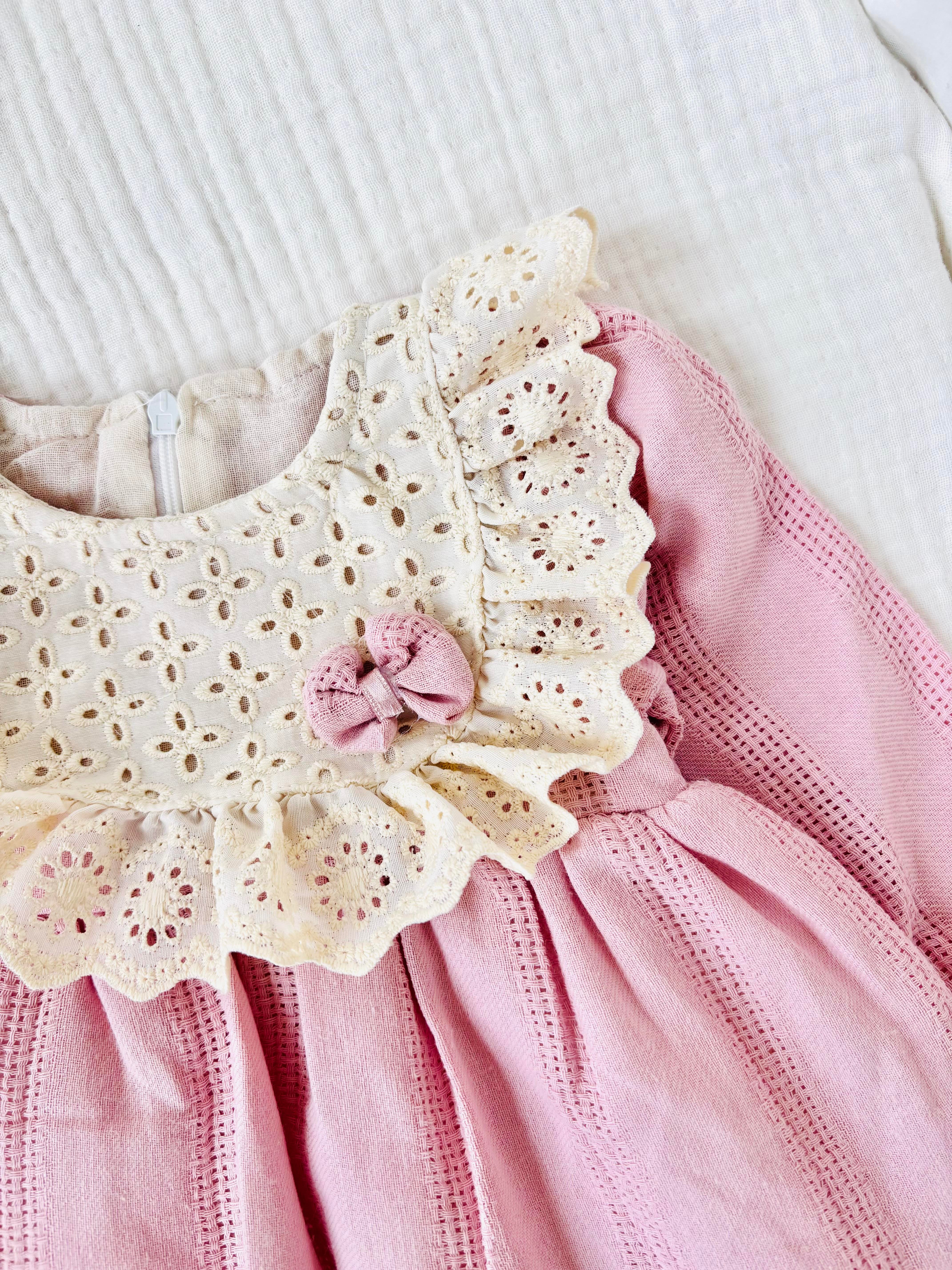 Halley Fistolu Elbise - Pembe