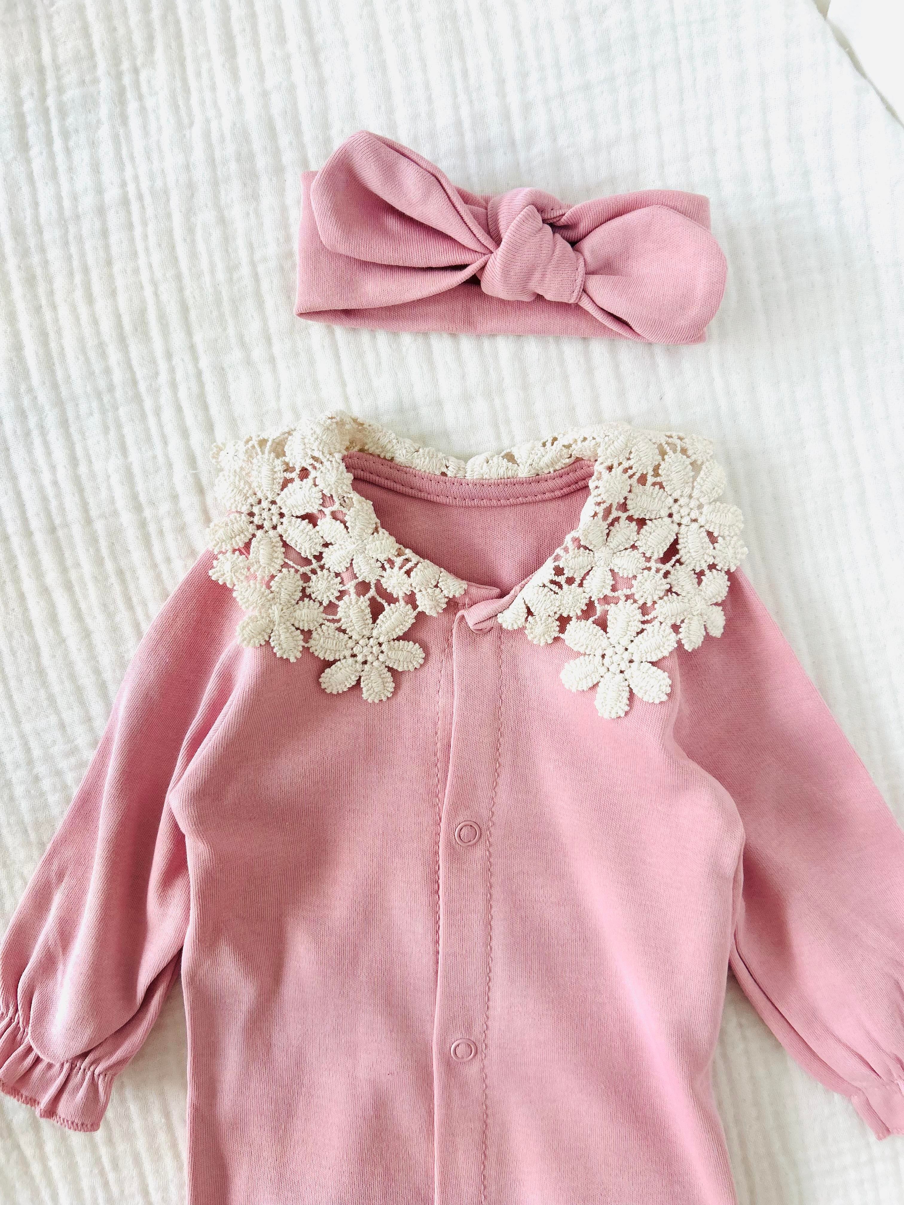 Iris Dantel Yaka Bandanalı Tulum - Pembe