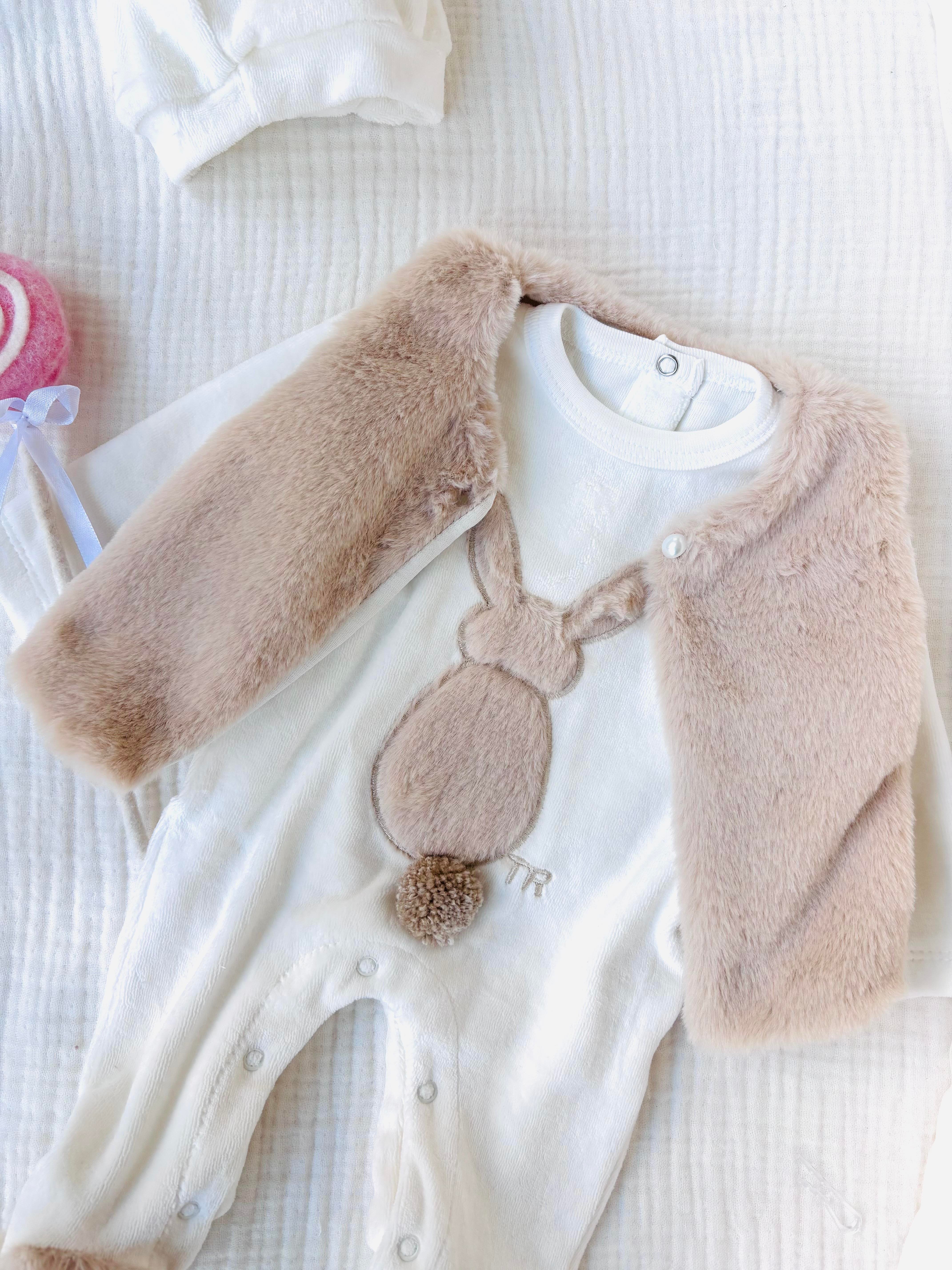 Joy Peluş Yelek Tulum - Bej