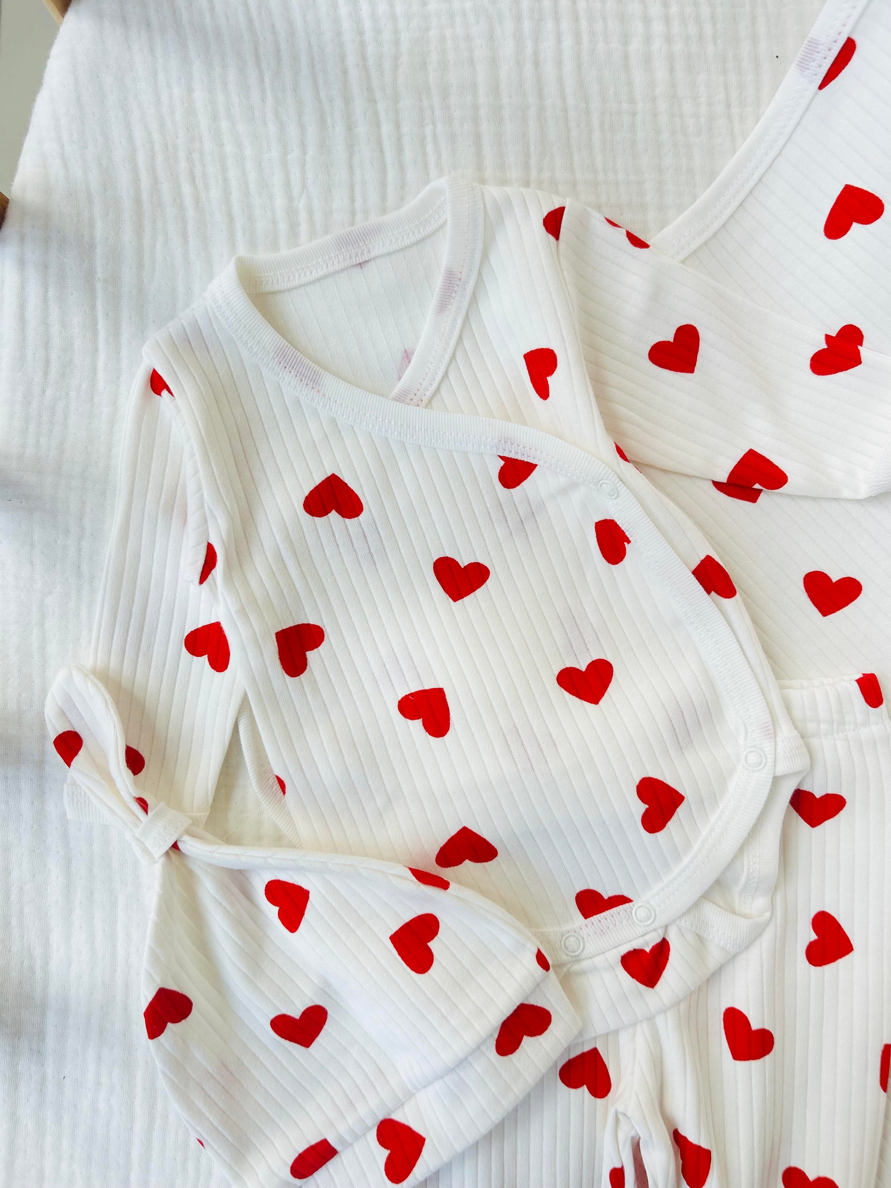 Kalp Desenli Battaniyeli Set