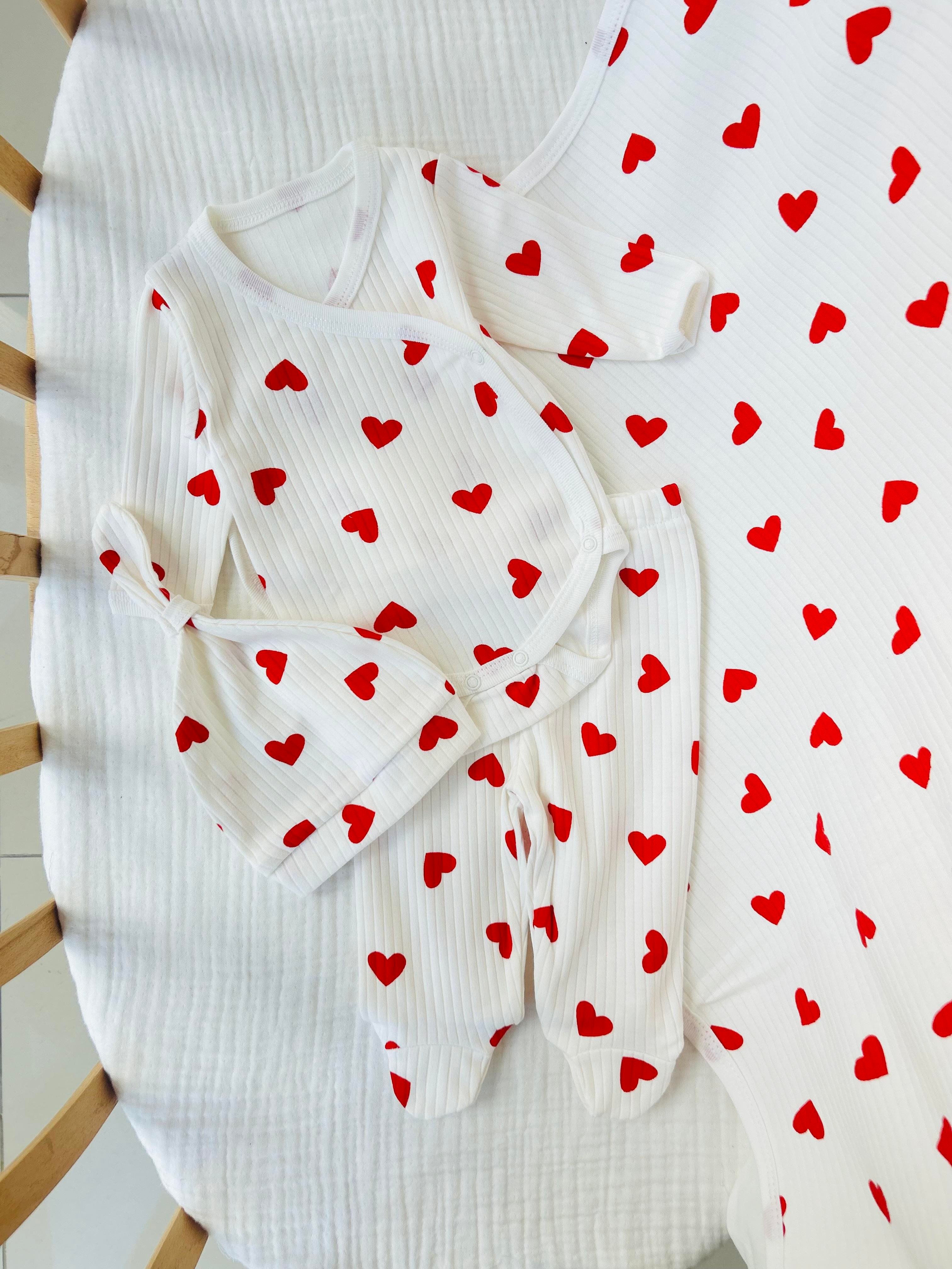 Kalp Desenli Battaniyeli Set