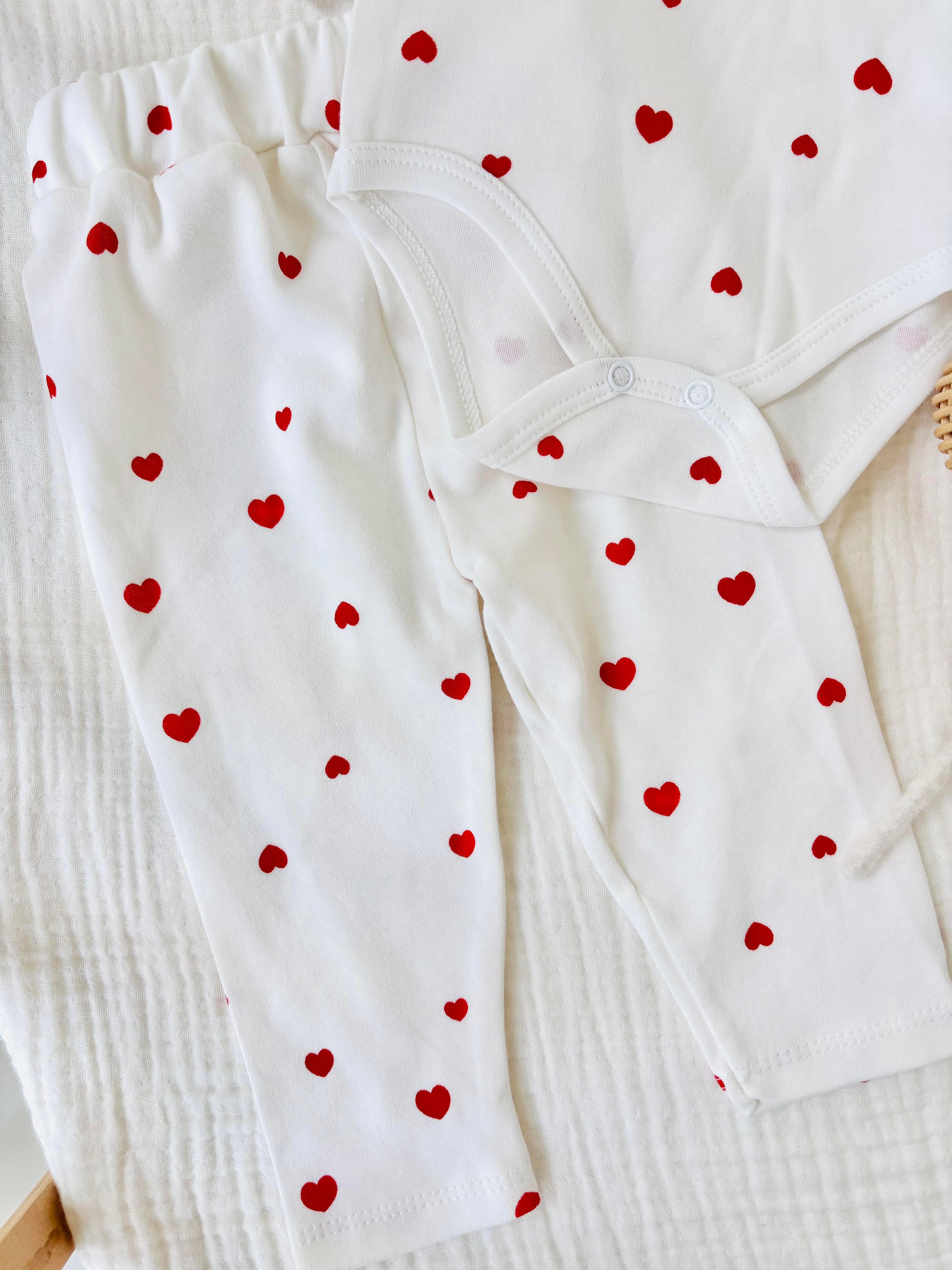 Kalp Desenli İkili Takım