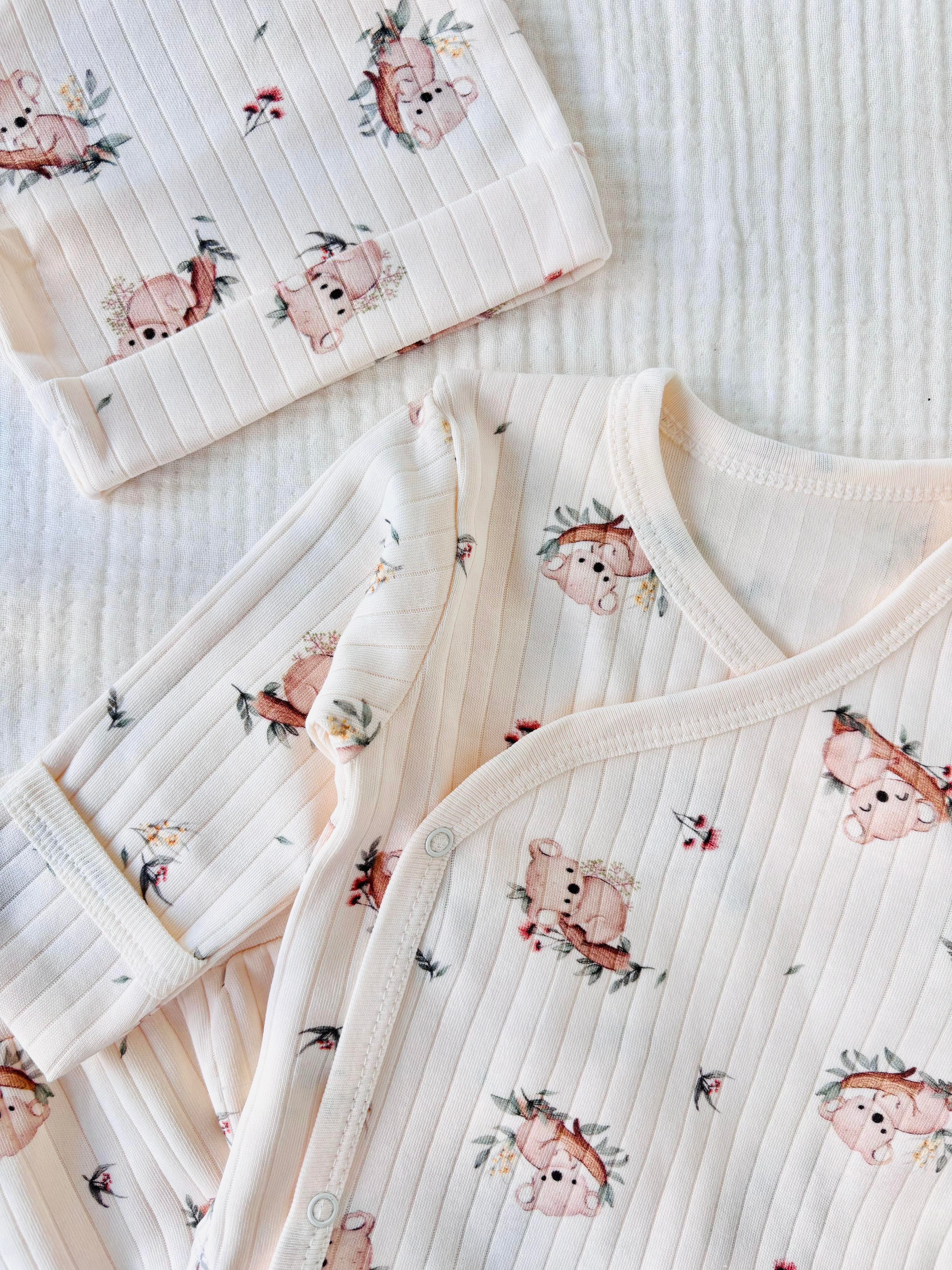 Koala Desenli 3 Parça Yenidoğan Takımı