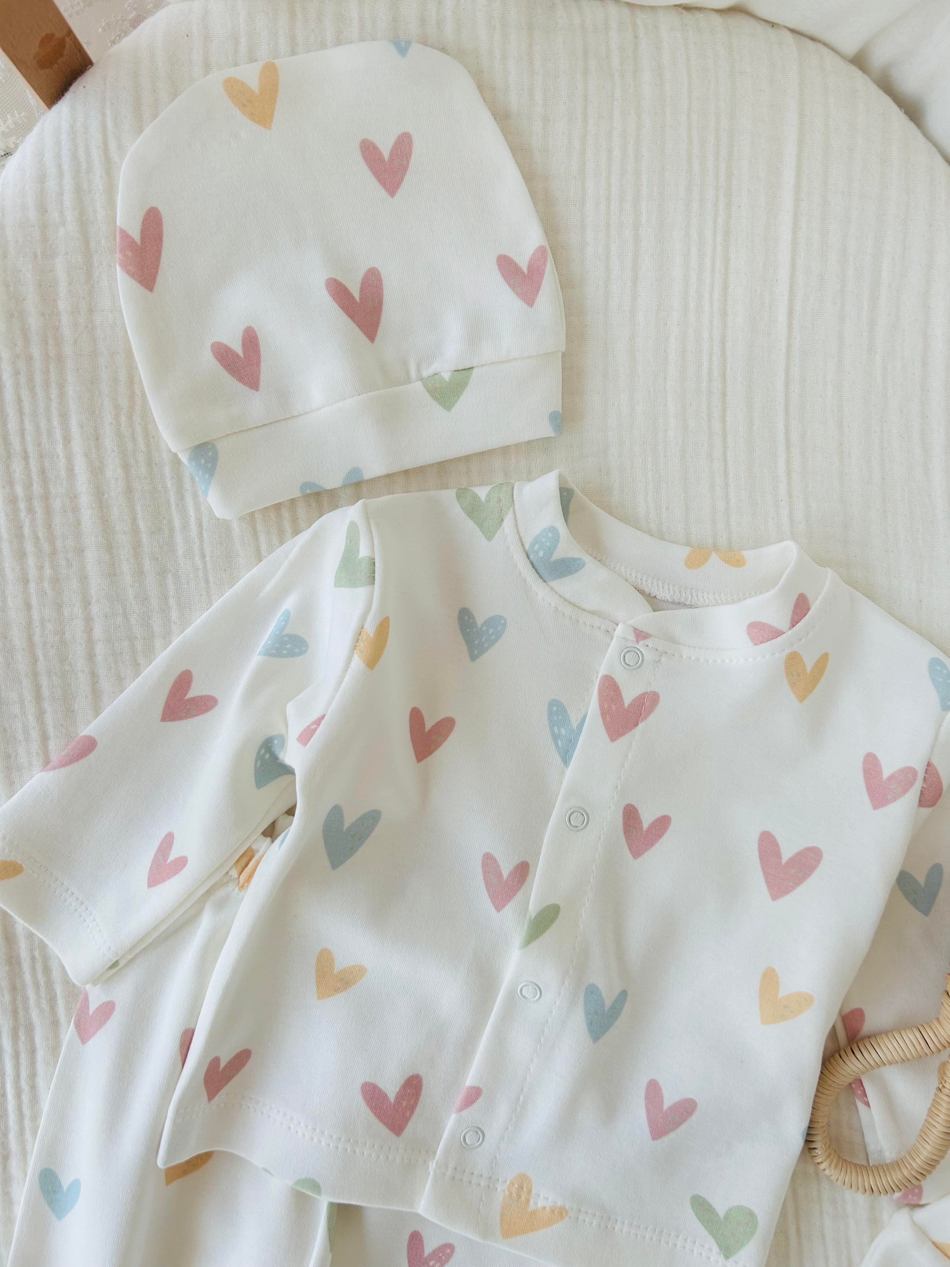 Love Kalp Desenli Yenidoğan Takım