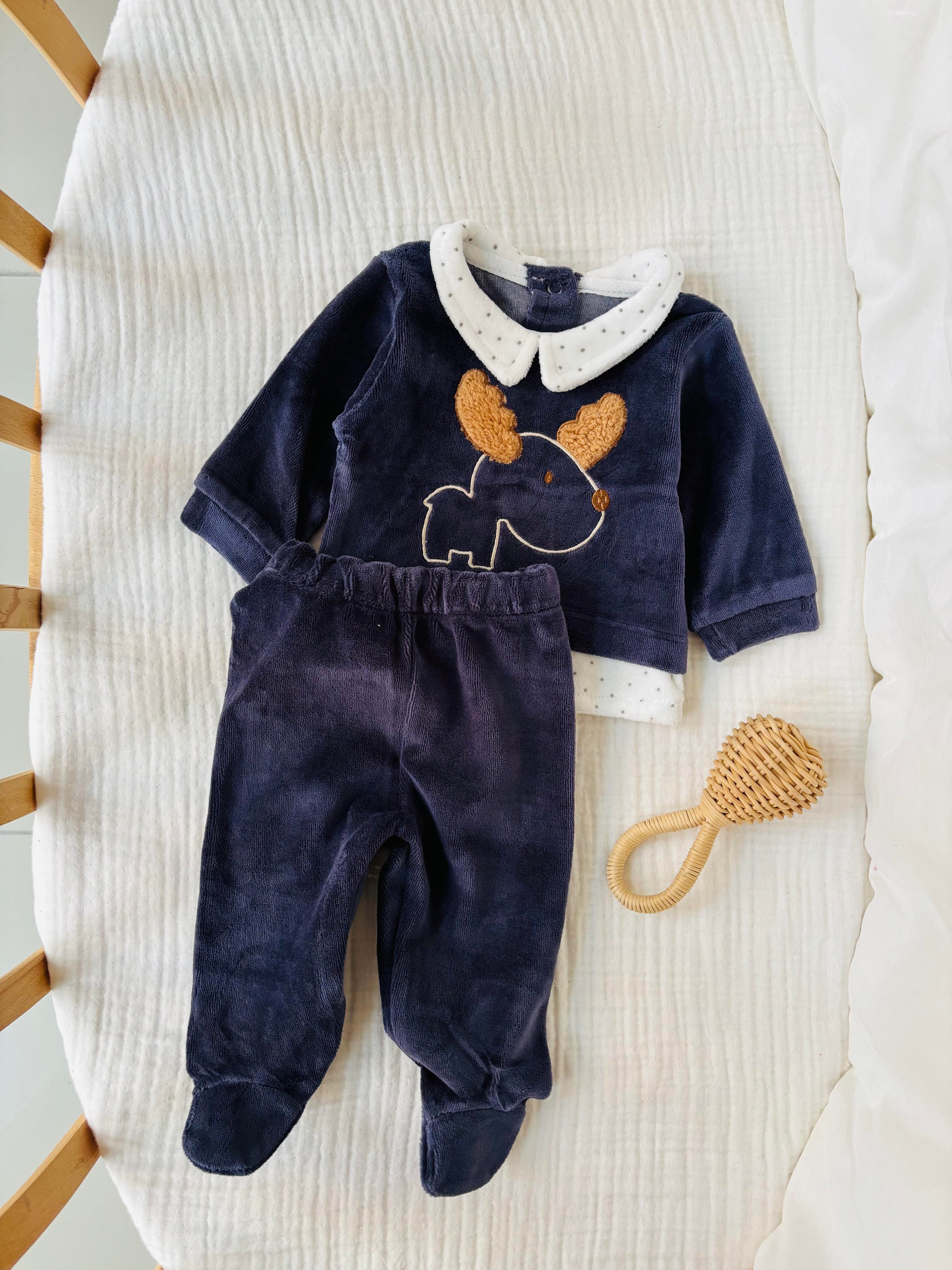 Luca Geyikli Kadife Takım - Lacivert