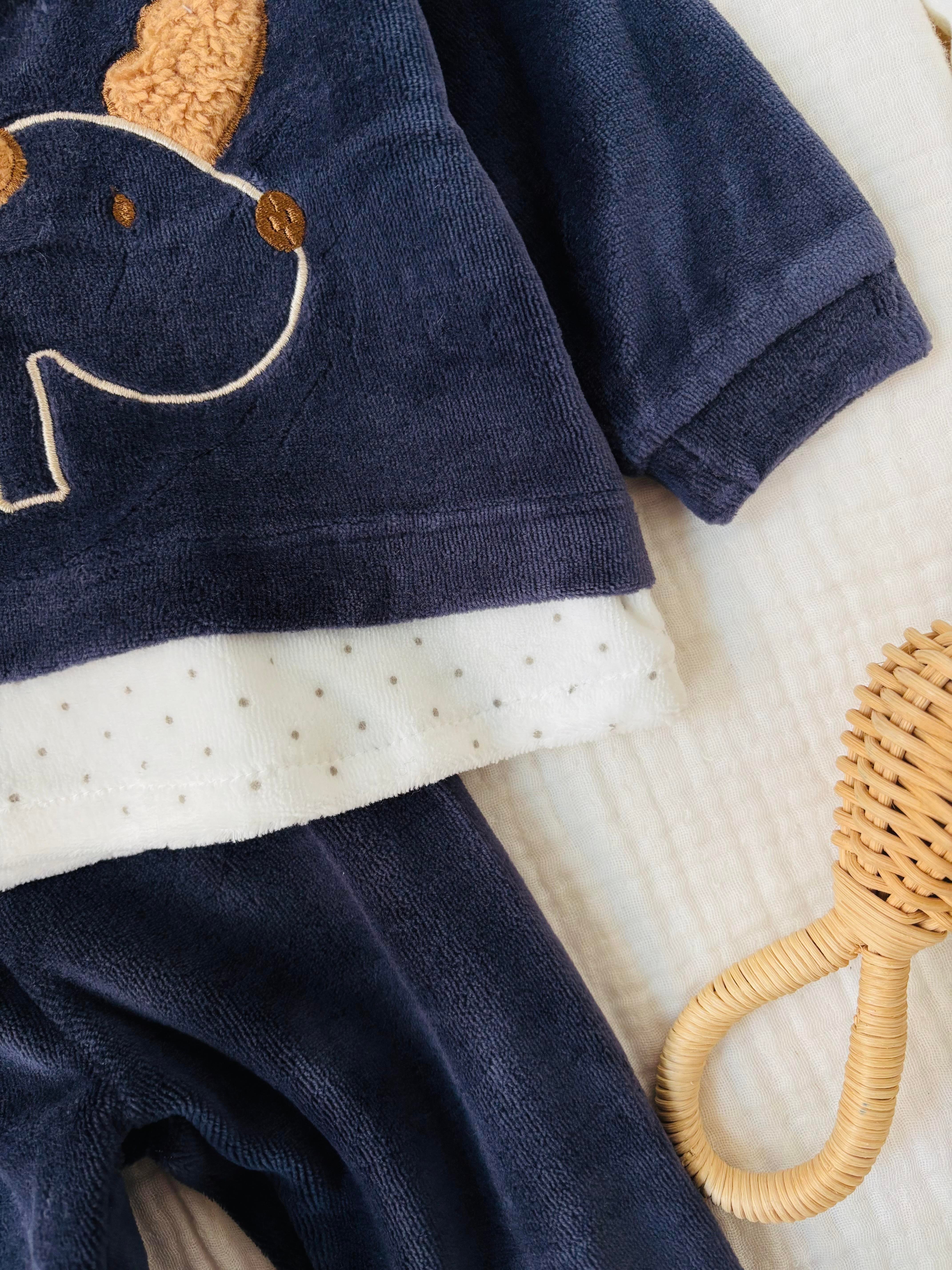 Luca Geyikli Kadife Takım - Lacivert