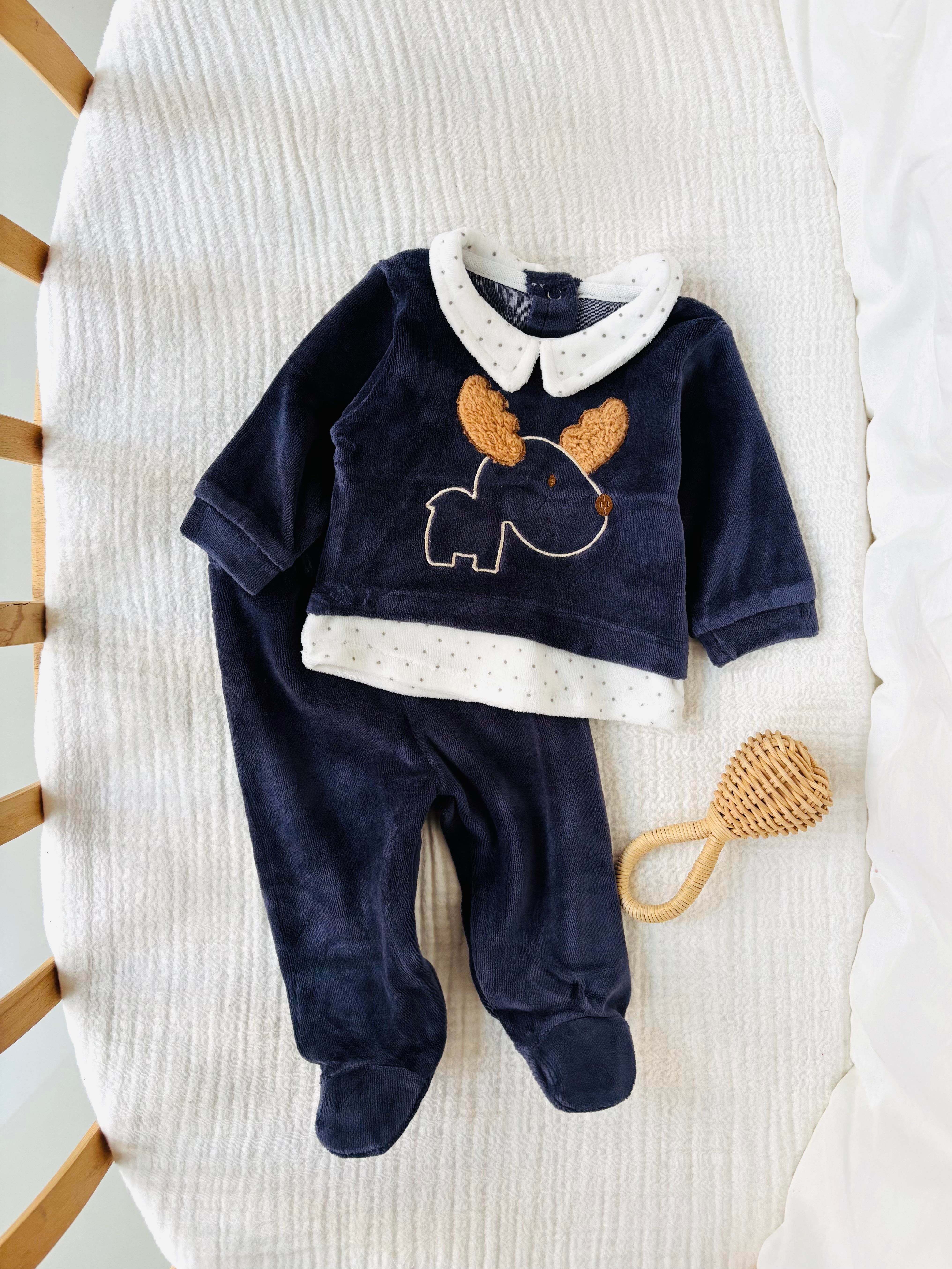 Luca Geyikli Kadife Takım - Lacivert